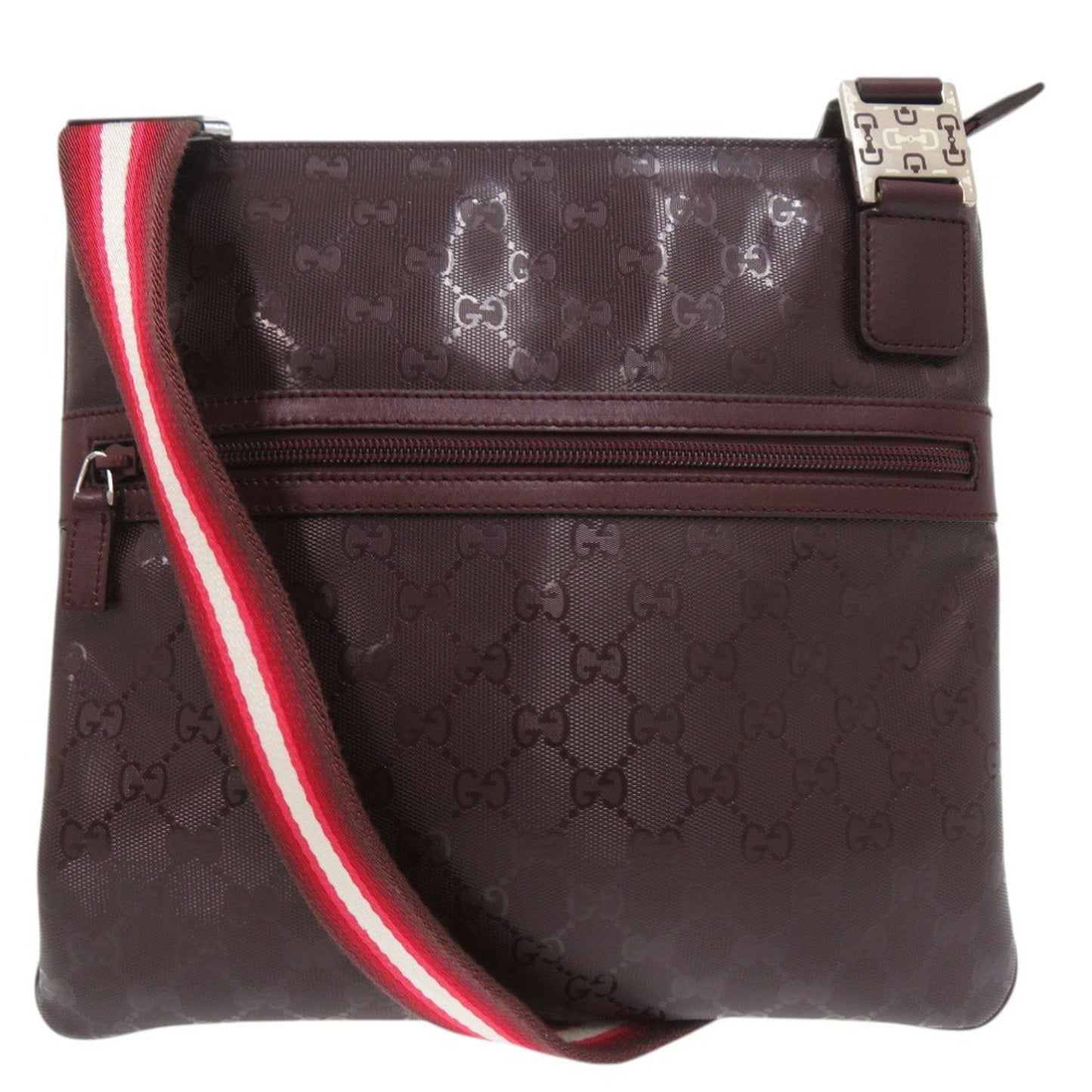Gucci Bordeaux Pvc Leather Shoulder Bag ( )