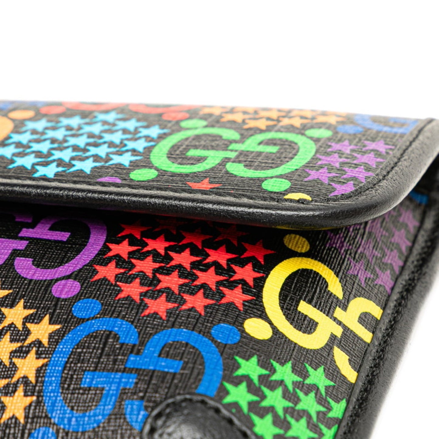 Gucci Black Multi-Color Pvc Leather Fanny Pack ( )