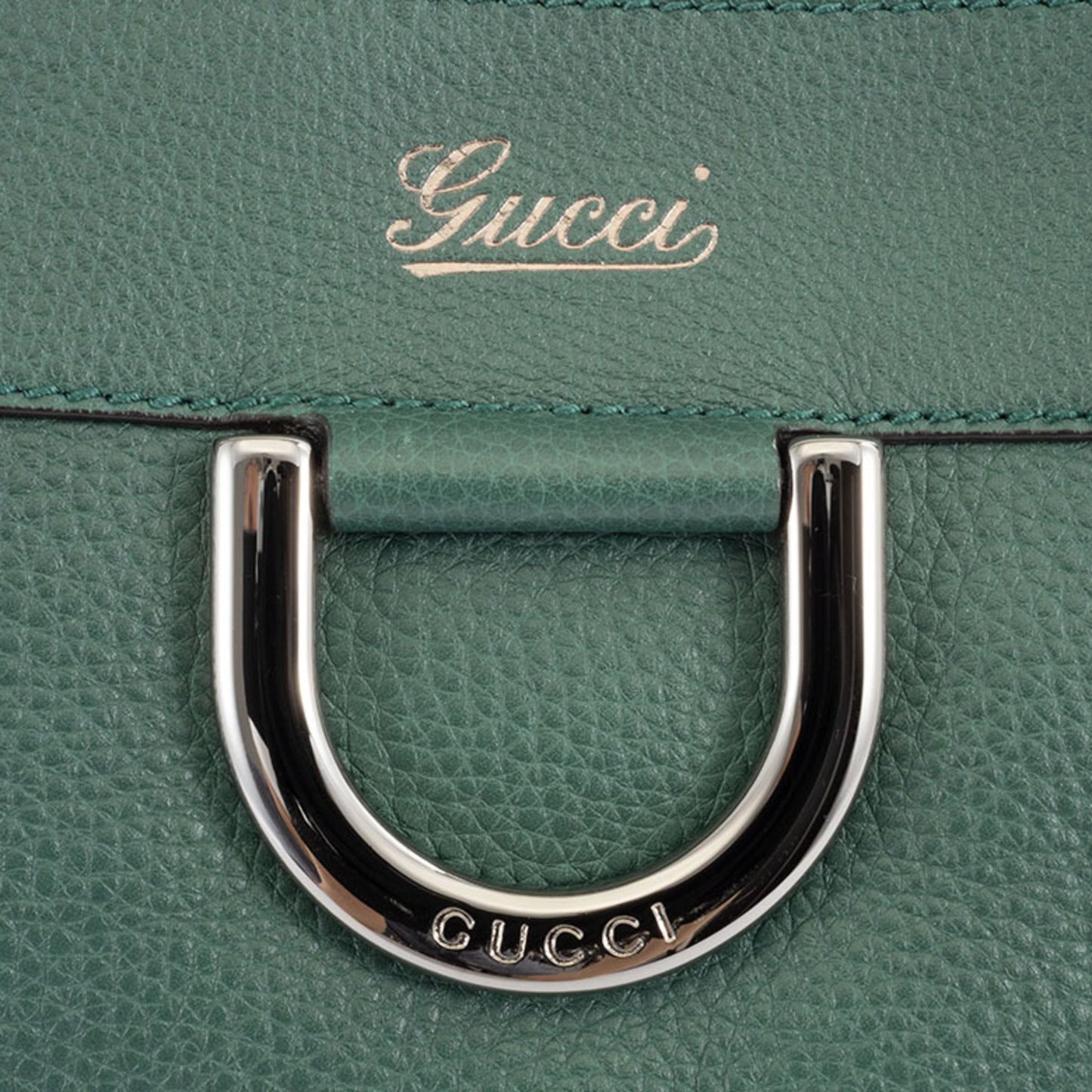 Gucci Abbey Green Leather Shoulder Bag Tote Bag ( )
