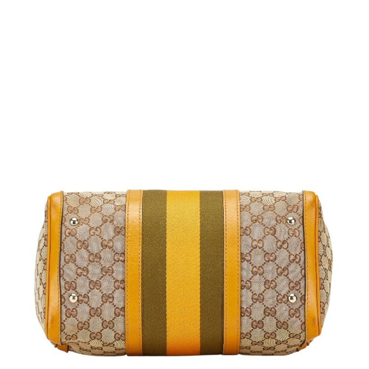 Gucci Beige Yellow Canvas Leather Shoulder Bag ( )