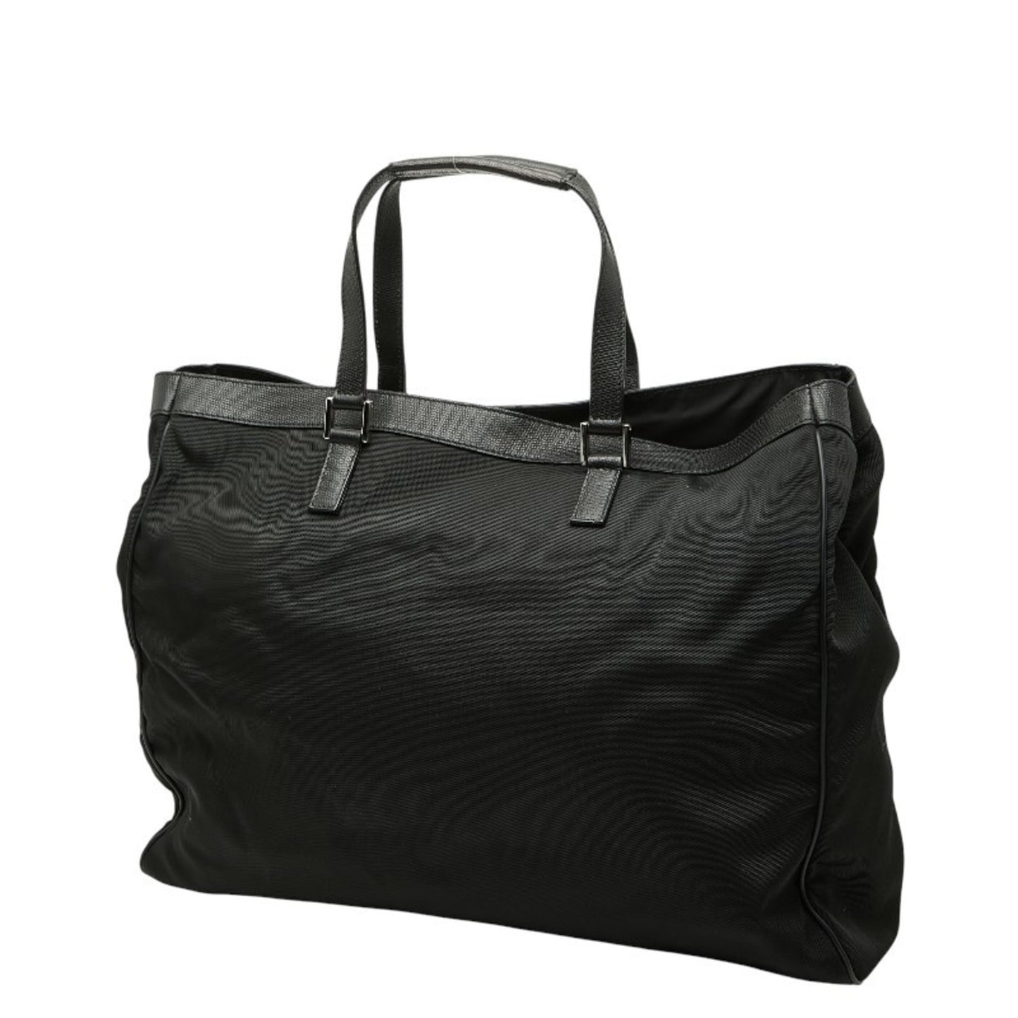 Gucci Black Nylon Leather Tote Bag ( )
