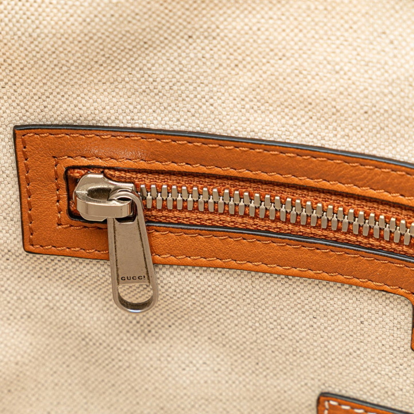 Gucci Beige Brown Red Color Nylon Leather Backpack ( )