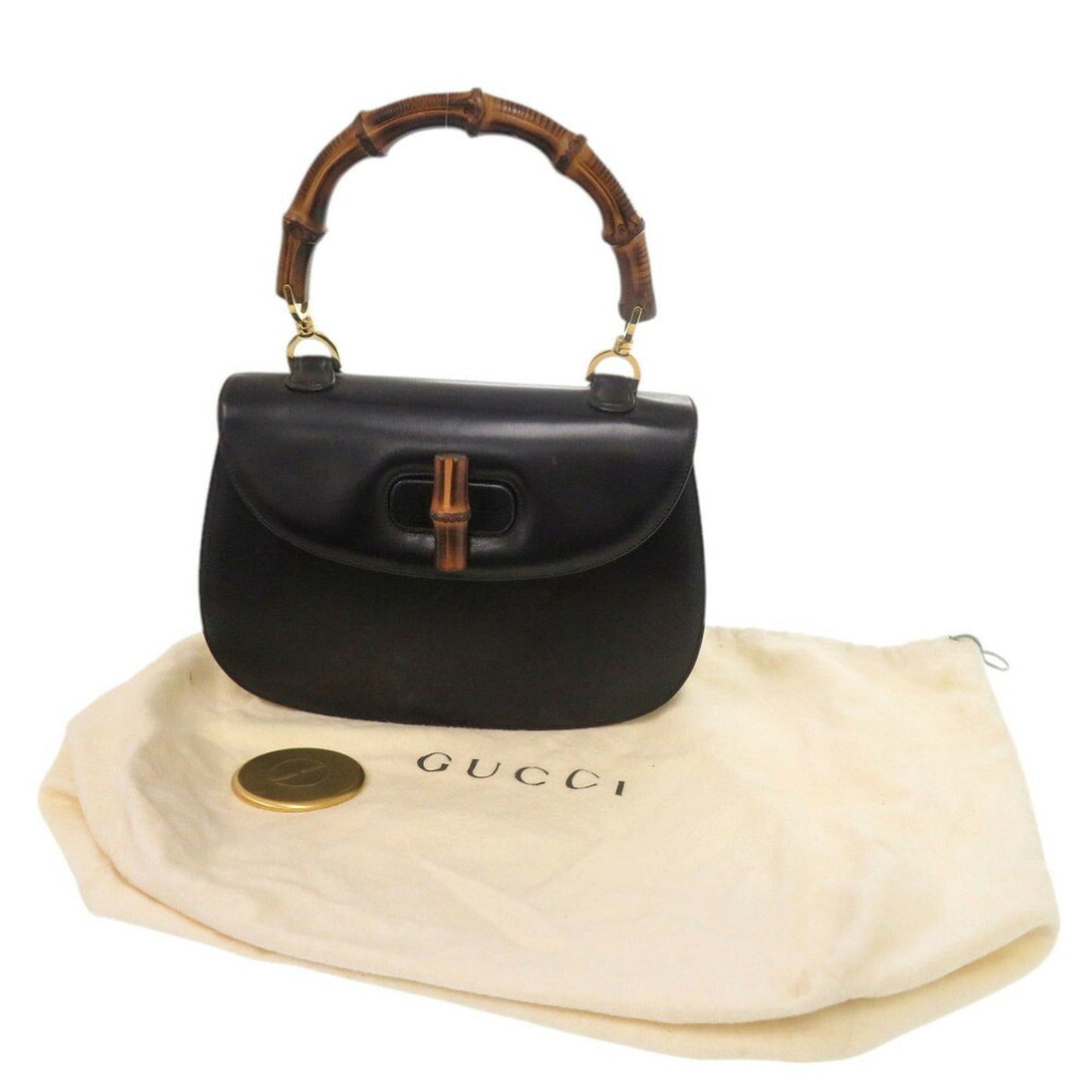 Gucci Black Leather Handbag ( )
