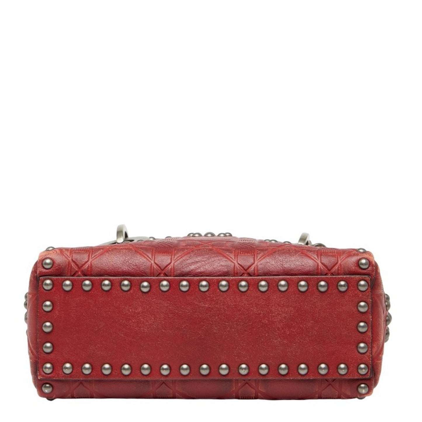 Christian Dior Lady Dior Red Color Leather Handbag Shoulder Bag ()