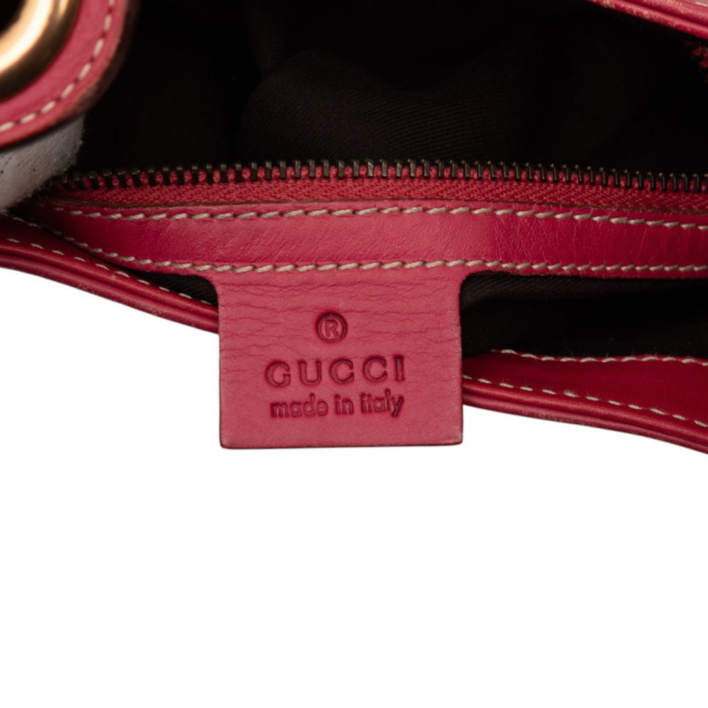 Gucci Pink Leather Canvas Handbag Shoulder Bag ( )