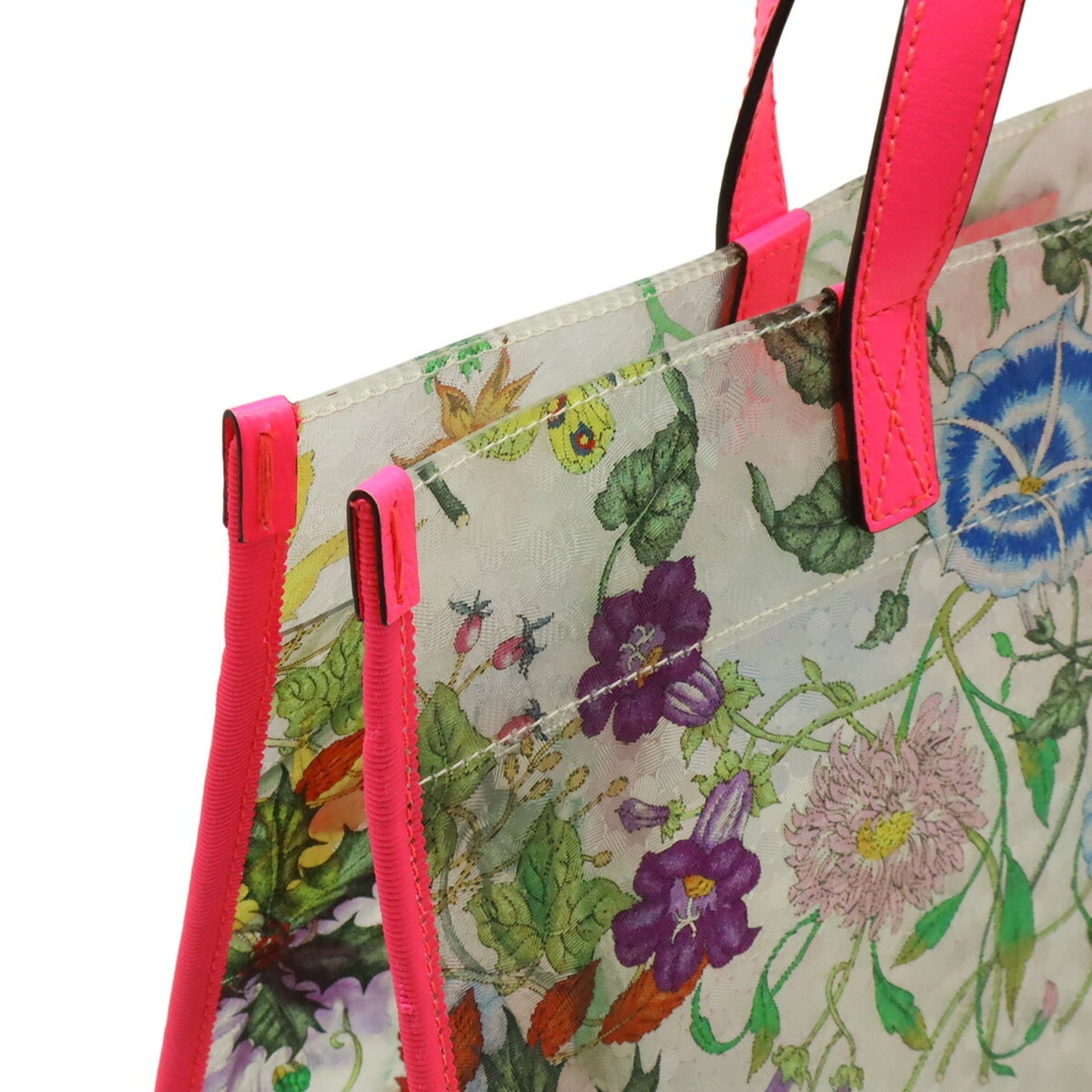 Gucci Clear Multi-Color Pink Vinyl Leather Tote Bag ( )
