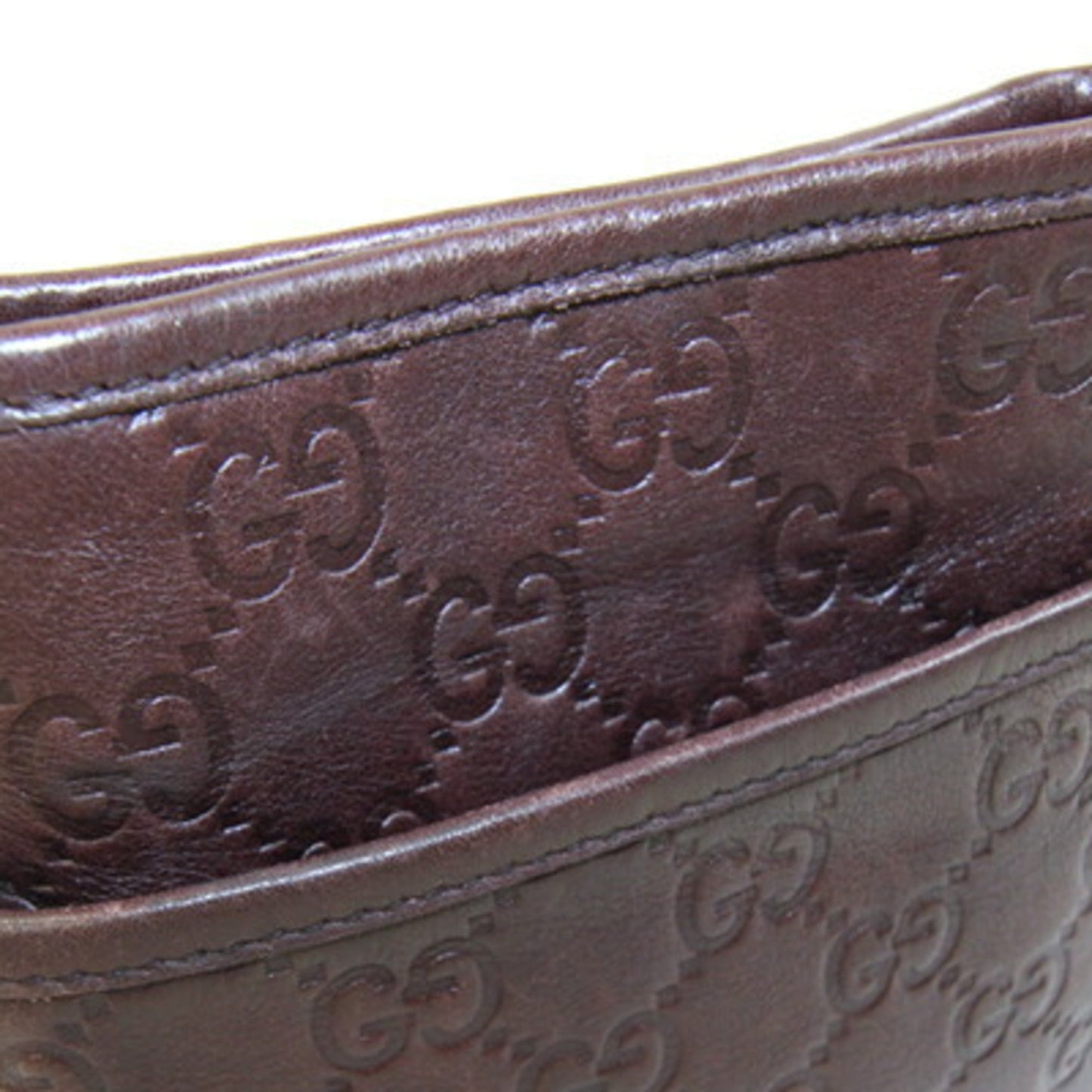 Gucci Dark Brown Leather Pochette Shoulder Bag ( )