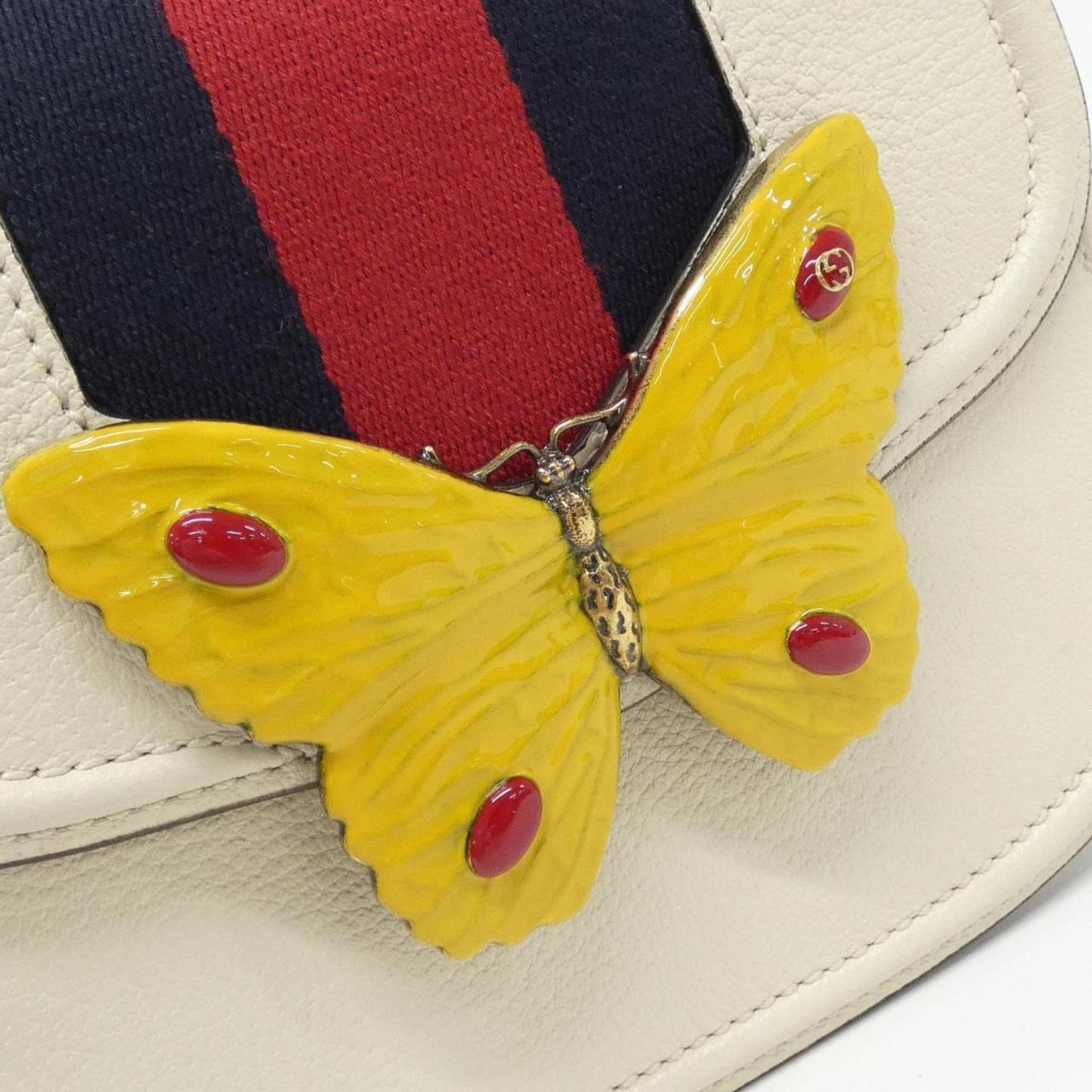 Gucci Multi-Color White Leather Shoulder Bag ( )