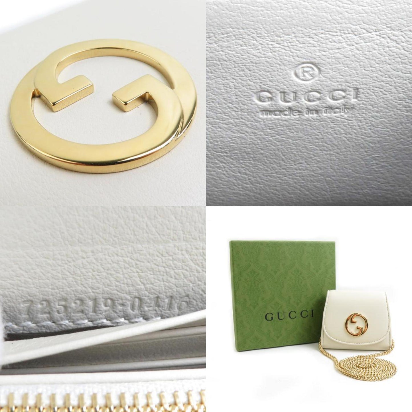Gucci Ivory Leather Chain/Shoulder Wallet ( )