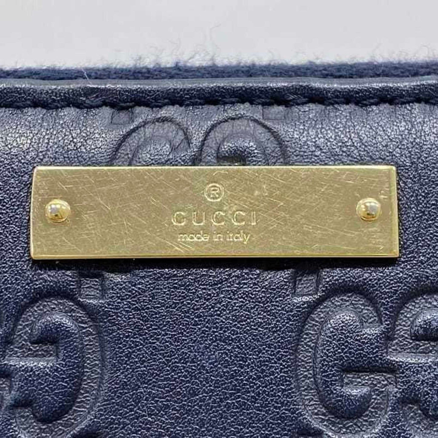 Gucci Navy Leather Long Wallet (Bi-Fold) ( )