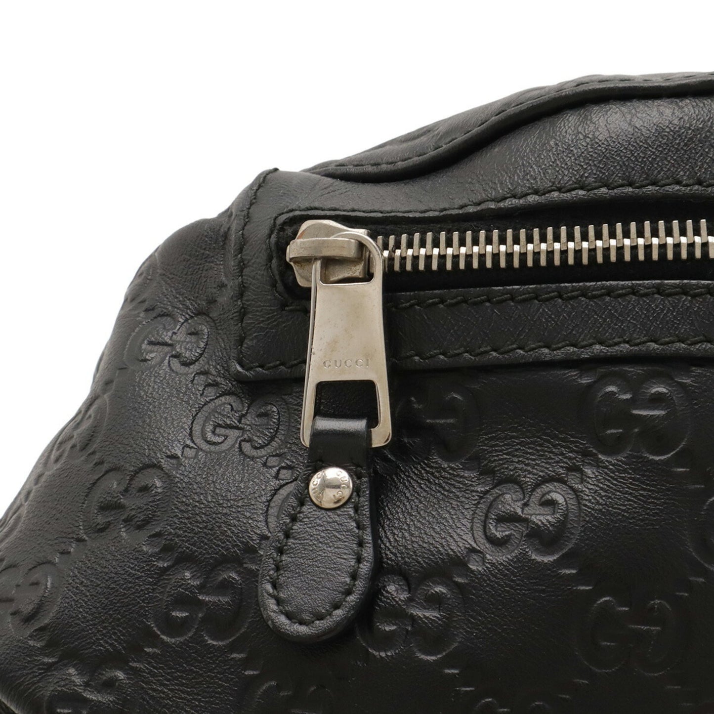 Gucci Black Rubber Leather Fanny Pack ( )
