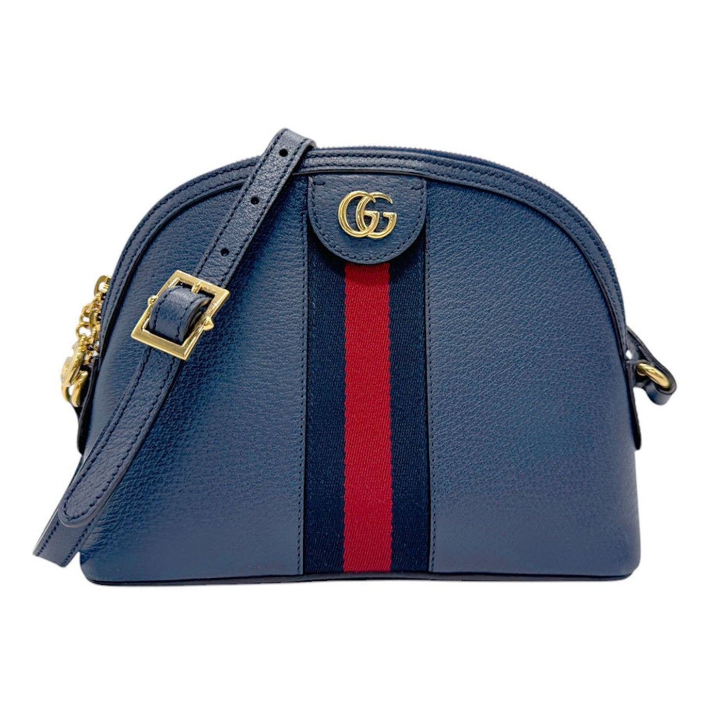 Gucci Navy Red Color Leather Shoulder Bag