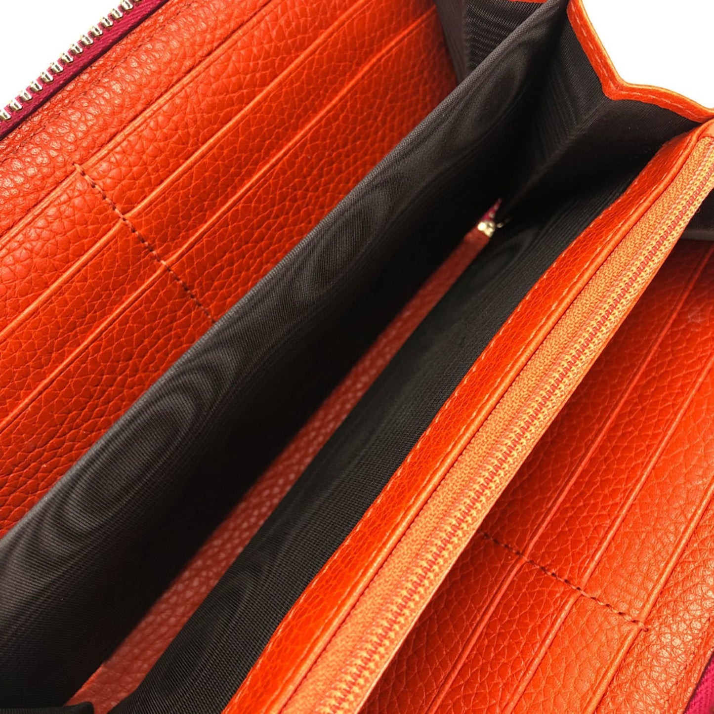 Gucci Bamboo Orange Pink Leather Long Wallet (Bi-Fold) ( )