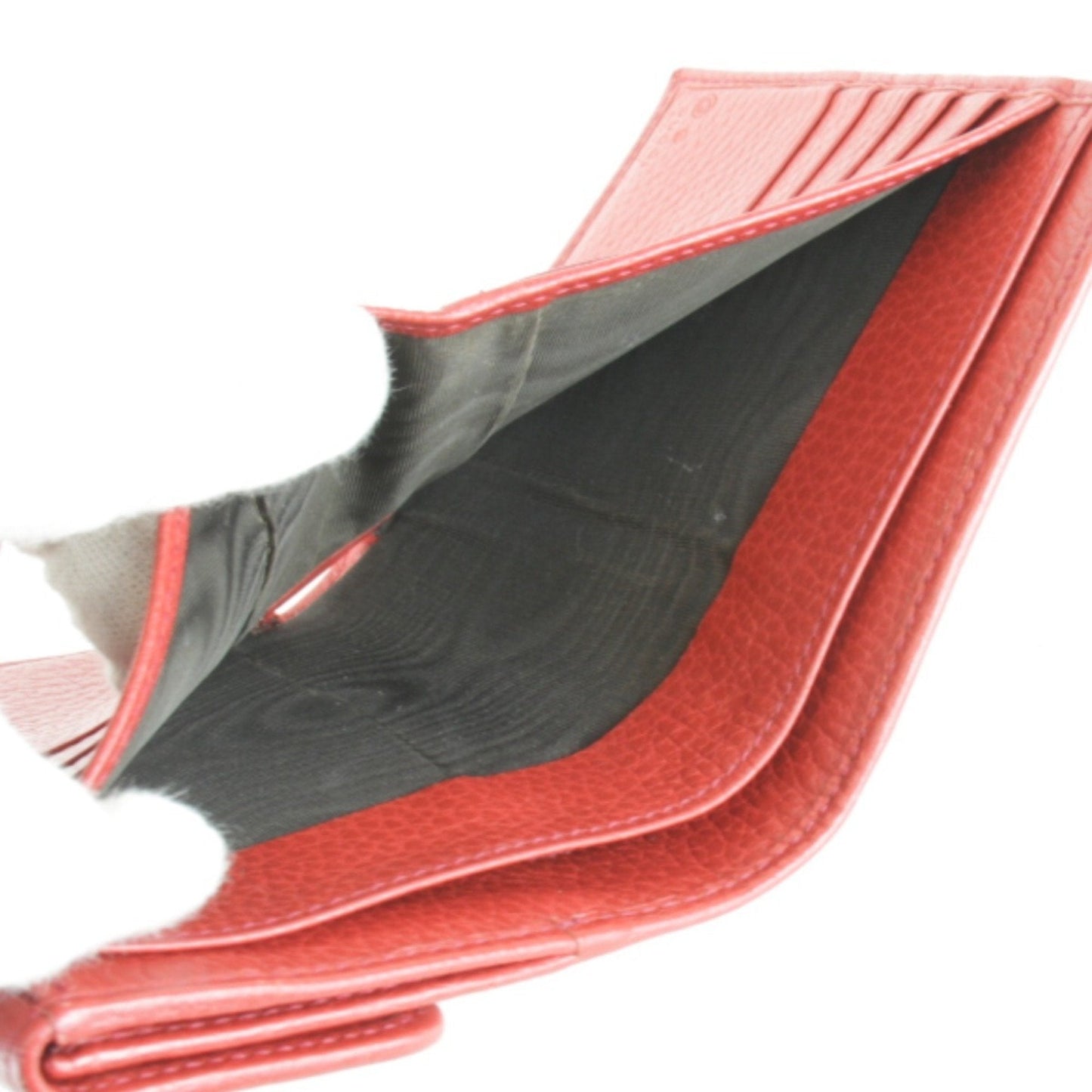 Gucci Red Color Leather Wallet (Bi-Fold) ( )