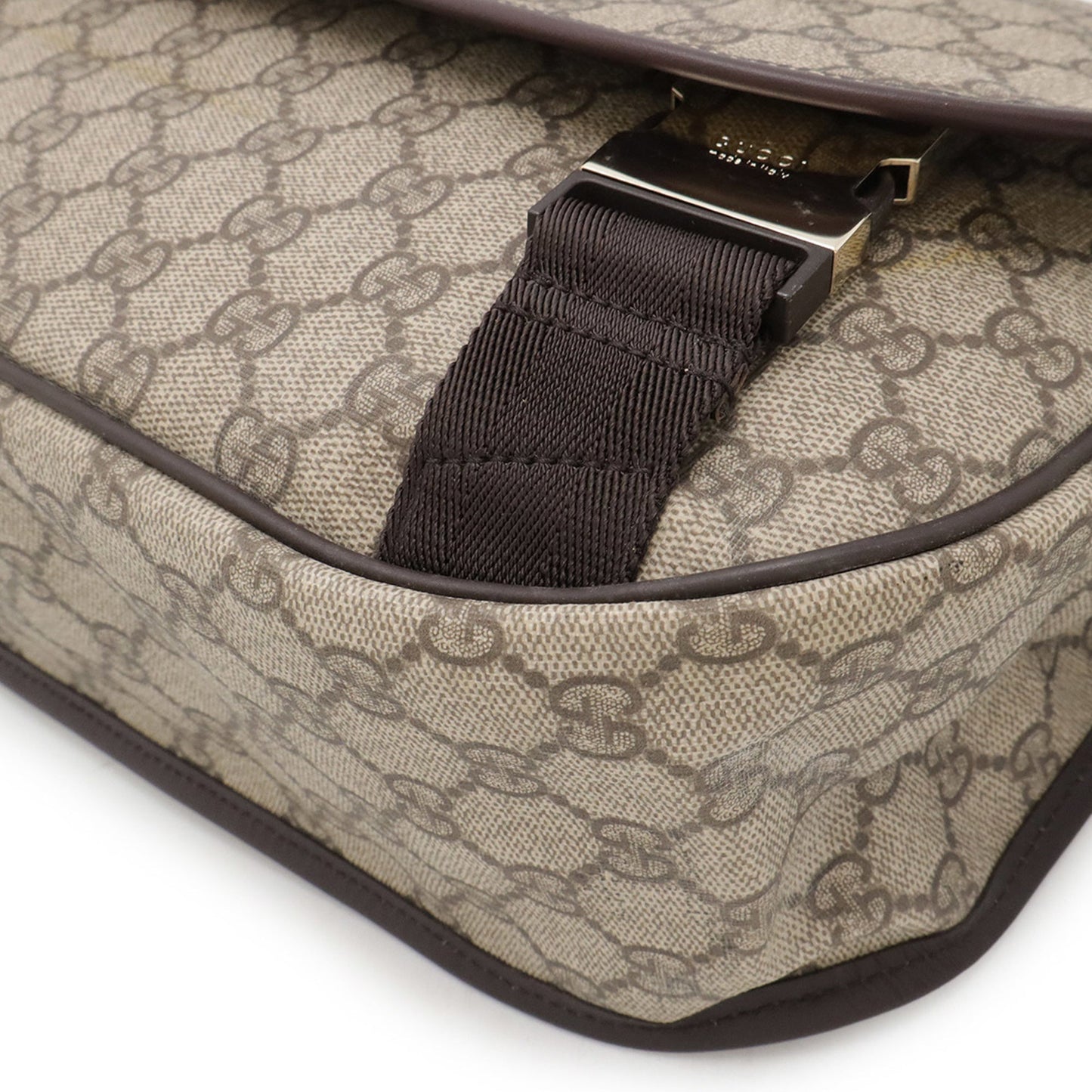 Gucci Gg Plus Beige Dark Brown Gg Supreme Shoulder Bag ( )