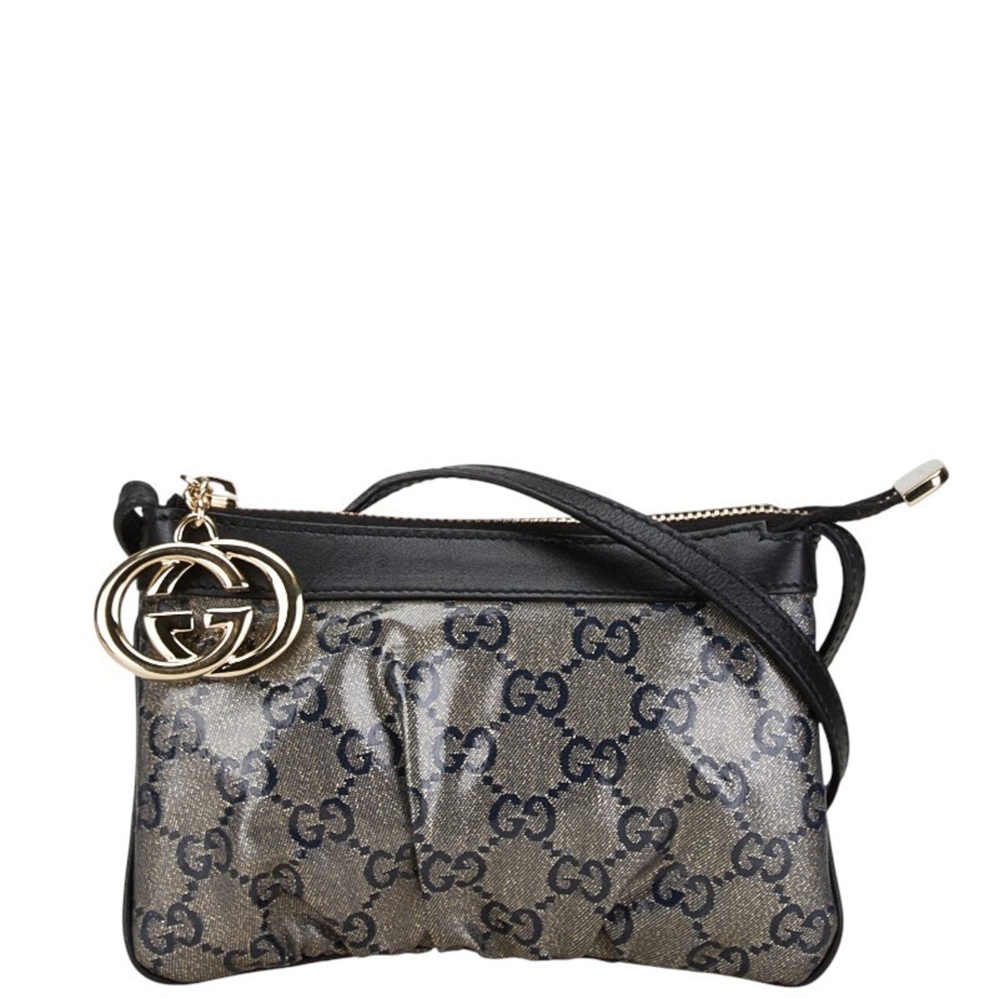Gucci Black Navy Pvc Leather Shoulder Bag