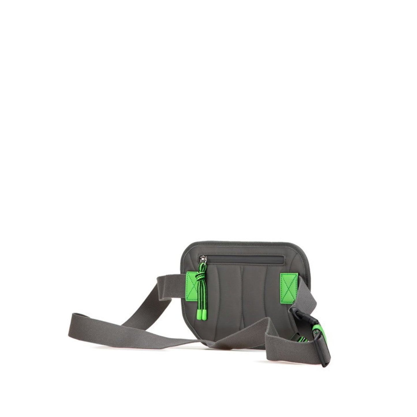 Gucci Gray Red Color Nylon Rubber Fanny Pack Sling Bag ( )