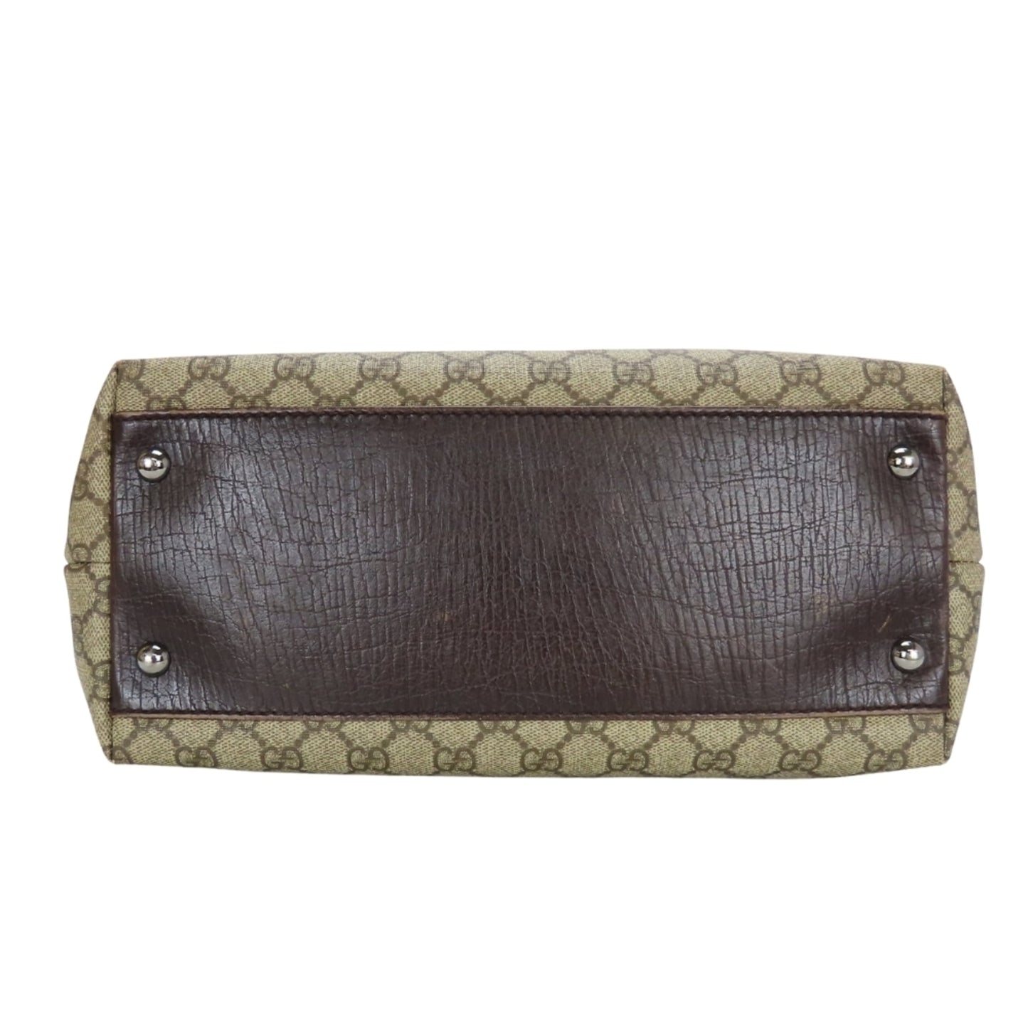 Gucci Beige Brown Gg Supreme Leather Tote Bag ( )