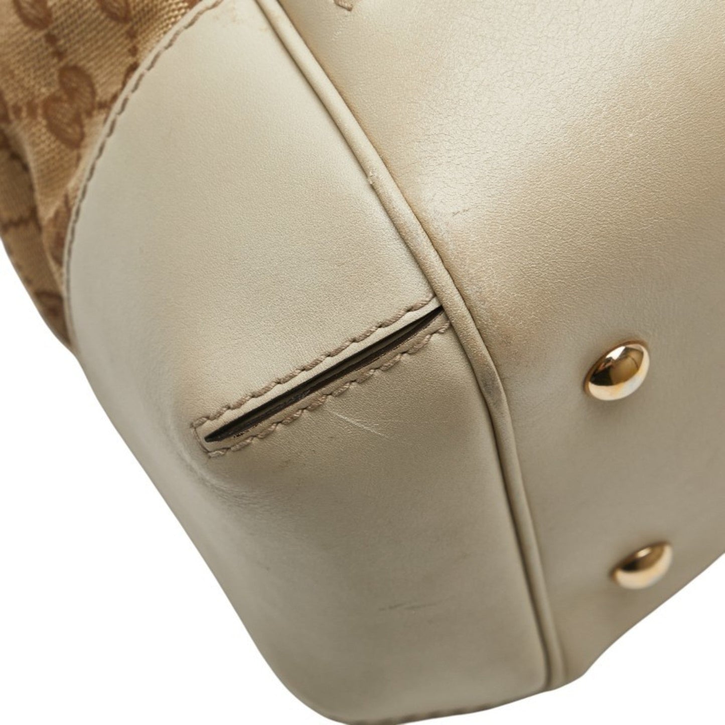 Gucci Gg Canvas Beige Gg Canvas Leather Shoulder Bag Tote Bag ( )