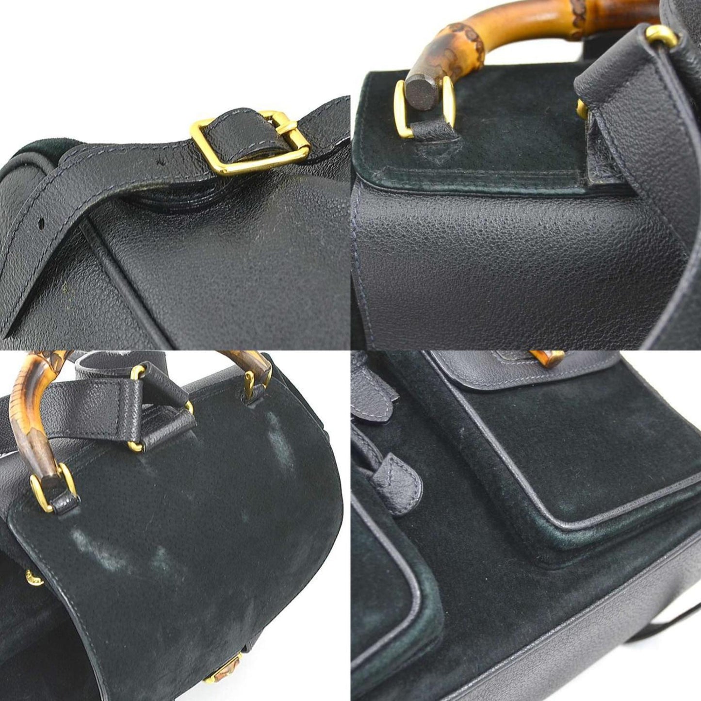 Gucci Black Suede Leather Backpack ( )