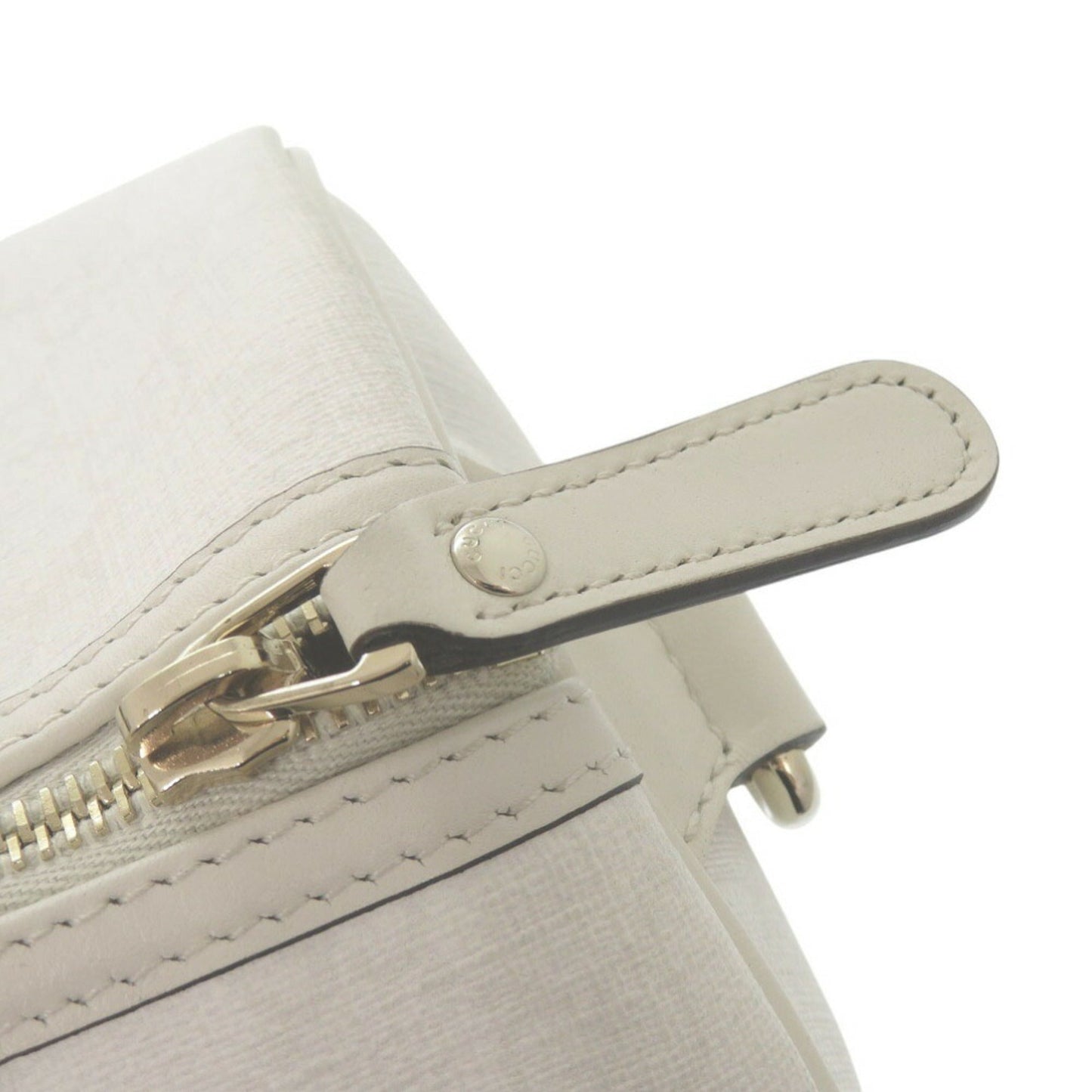 Gucci White Leather Boston Bag Handbag ( )