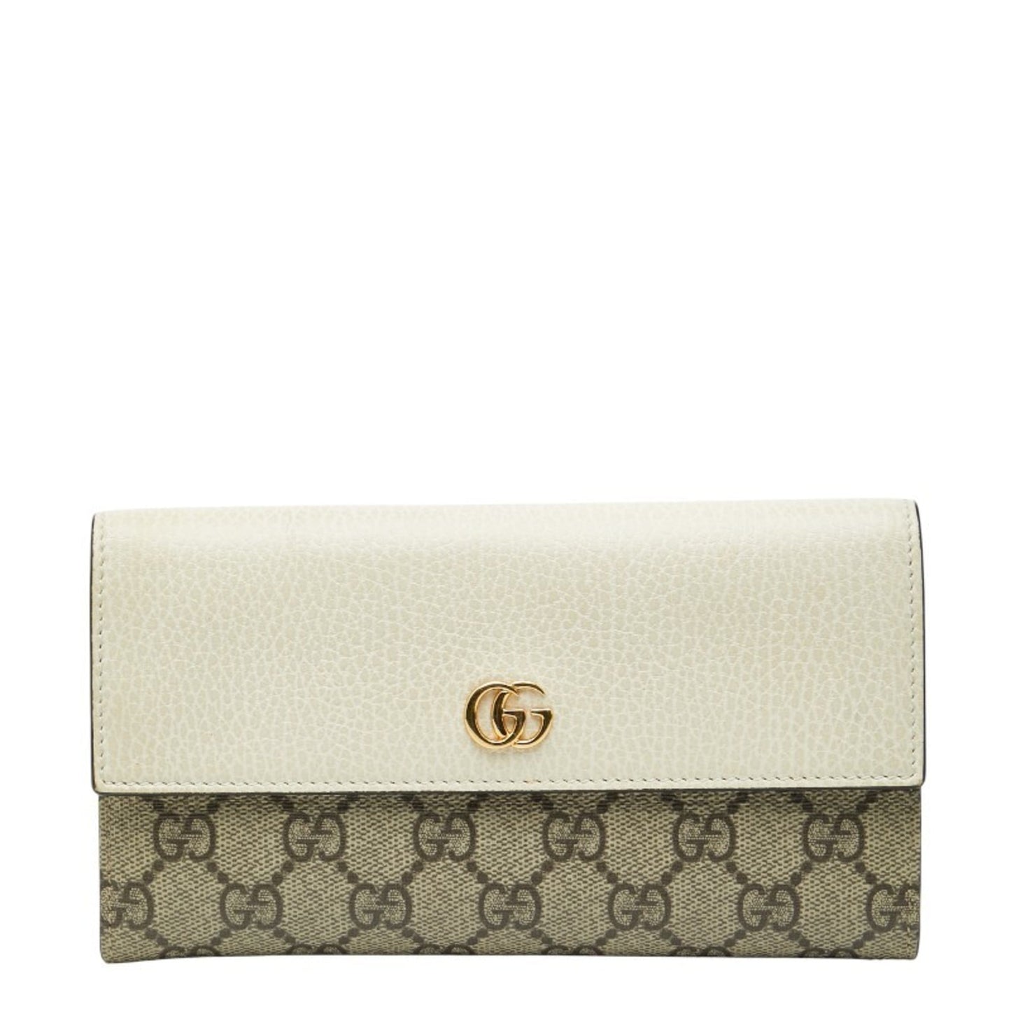 Gucci Beige White Pvc Leather Long Wallet (Bi-Fold) ( )