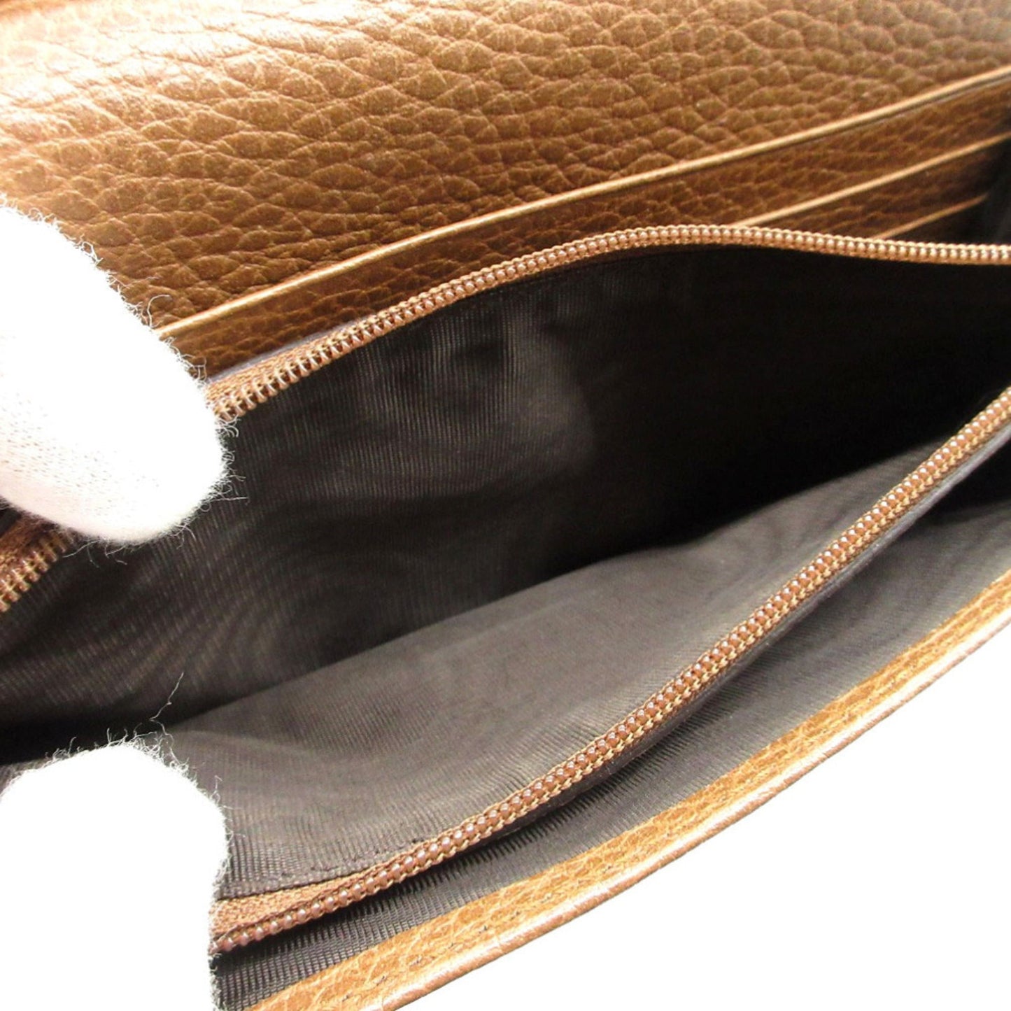 Gucci Beige Brown Gg Canvas Leather Long Wallet (Bi-Fold) ( )