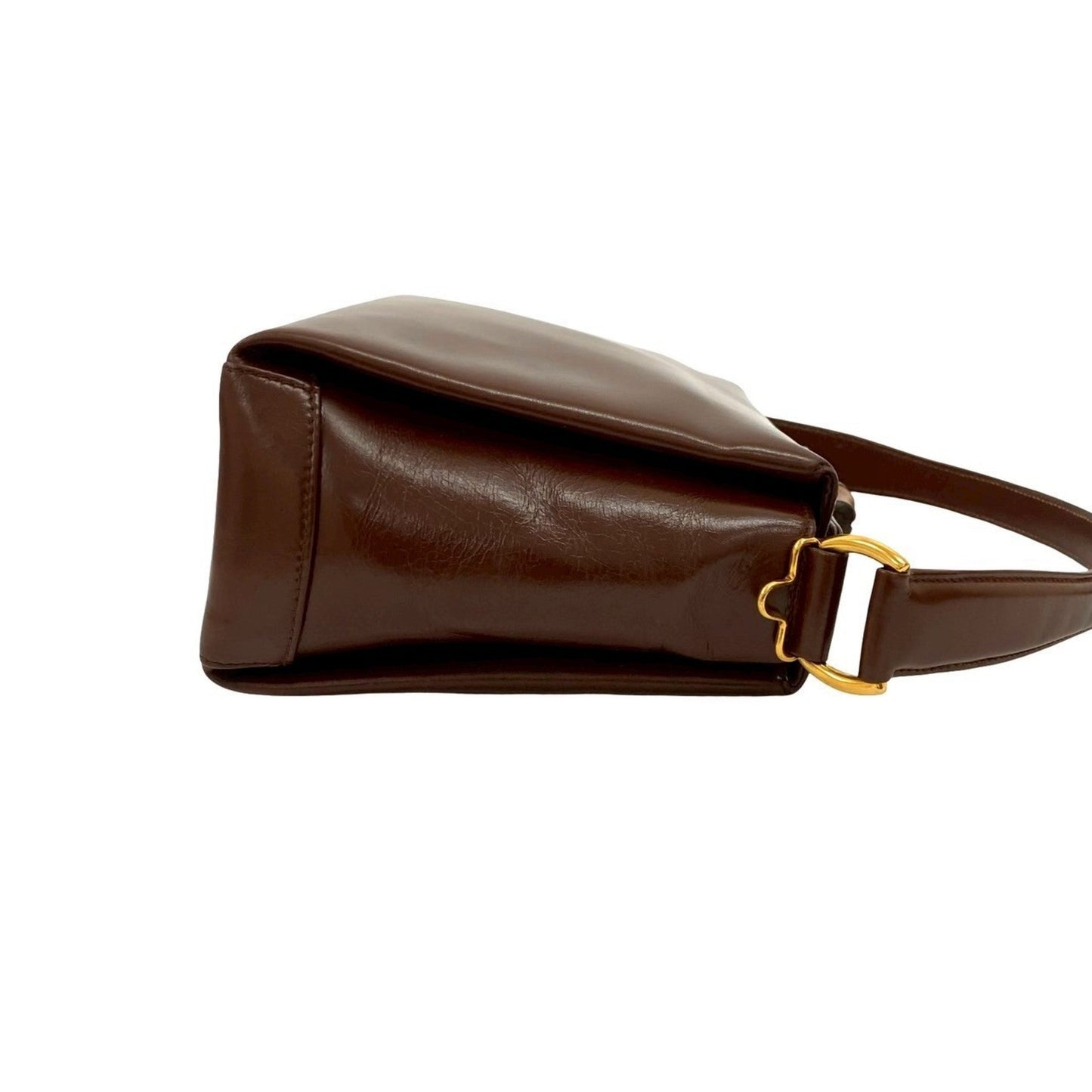 Gucci Brown Bamboo Leather Handbag Shoulder Bag ( )