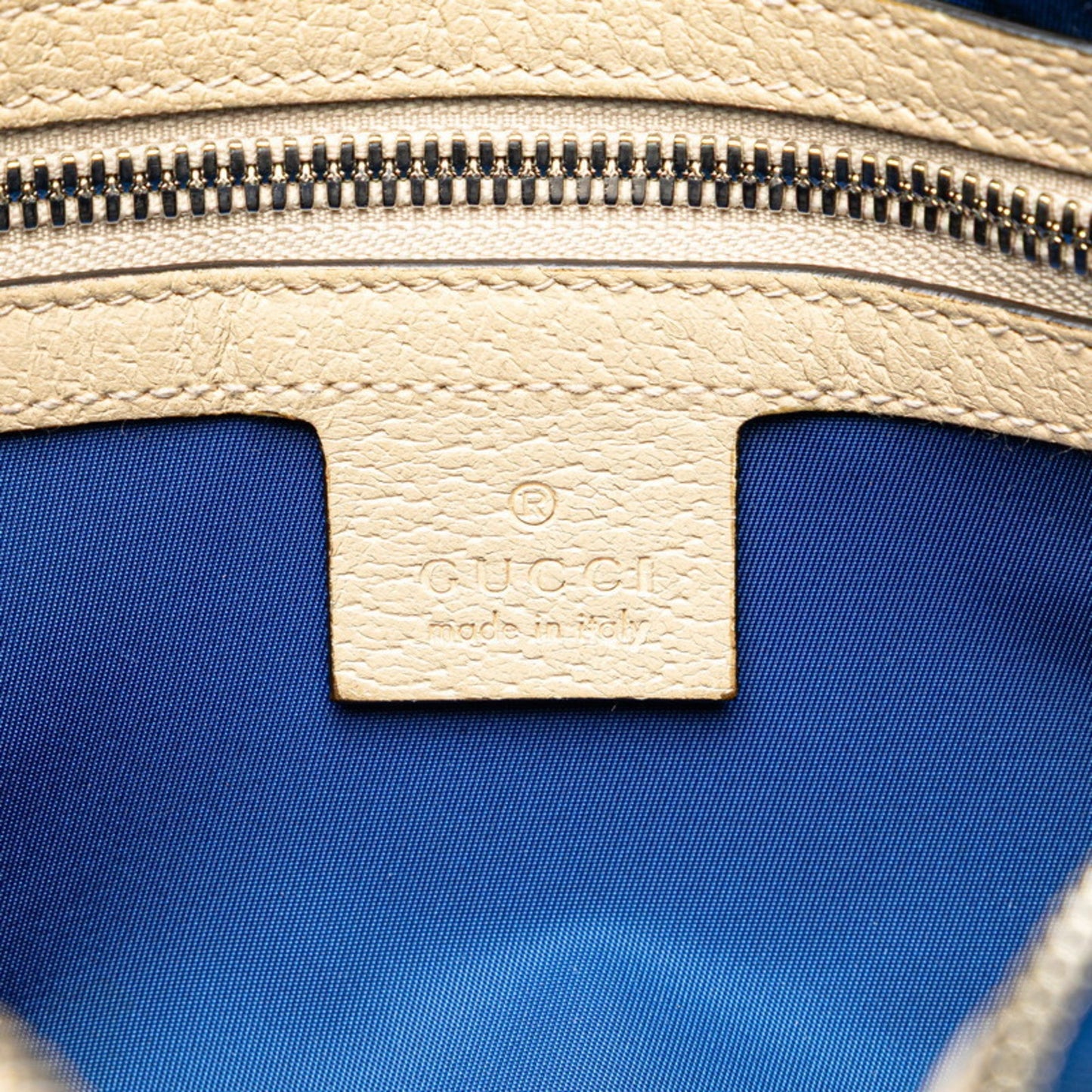 Gucci Beige Blue Nylon Leather Sling Bag ( )