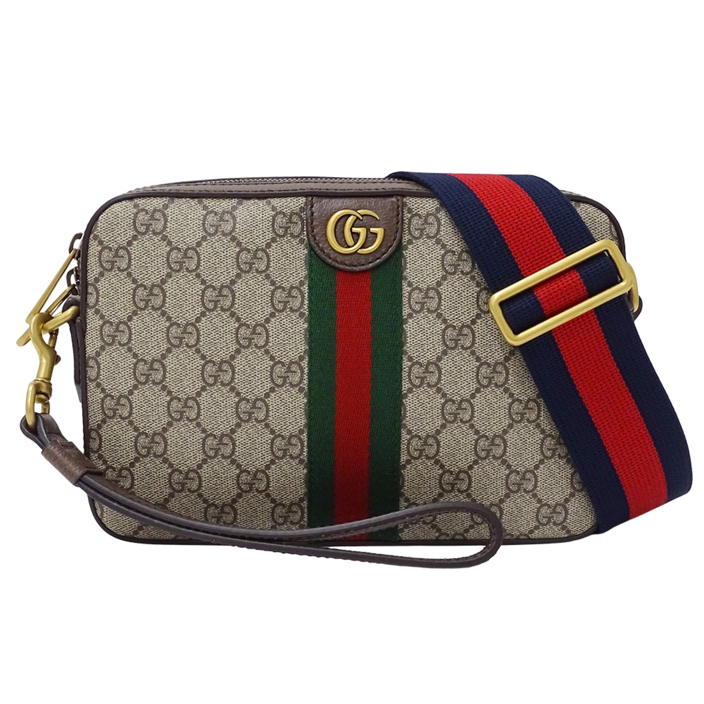 Gucci Beige Brown Gg Supreme Canvas Clutch Bag Shoulder Bag ( )