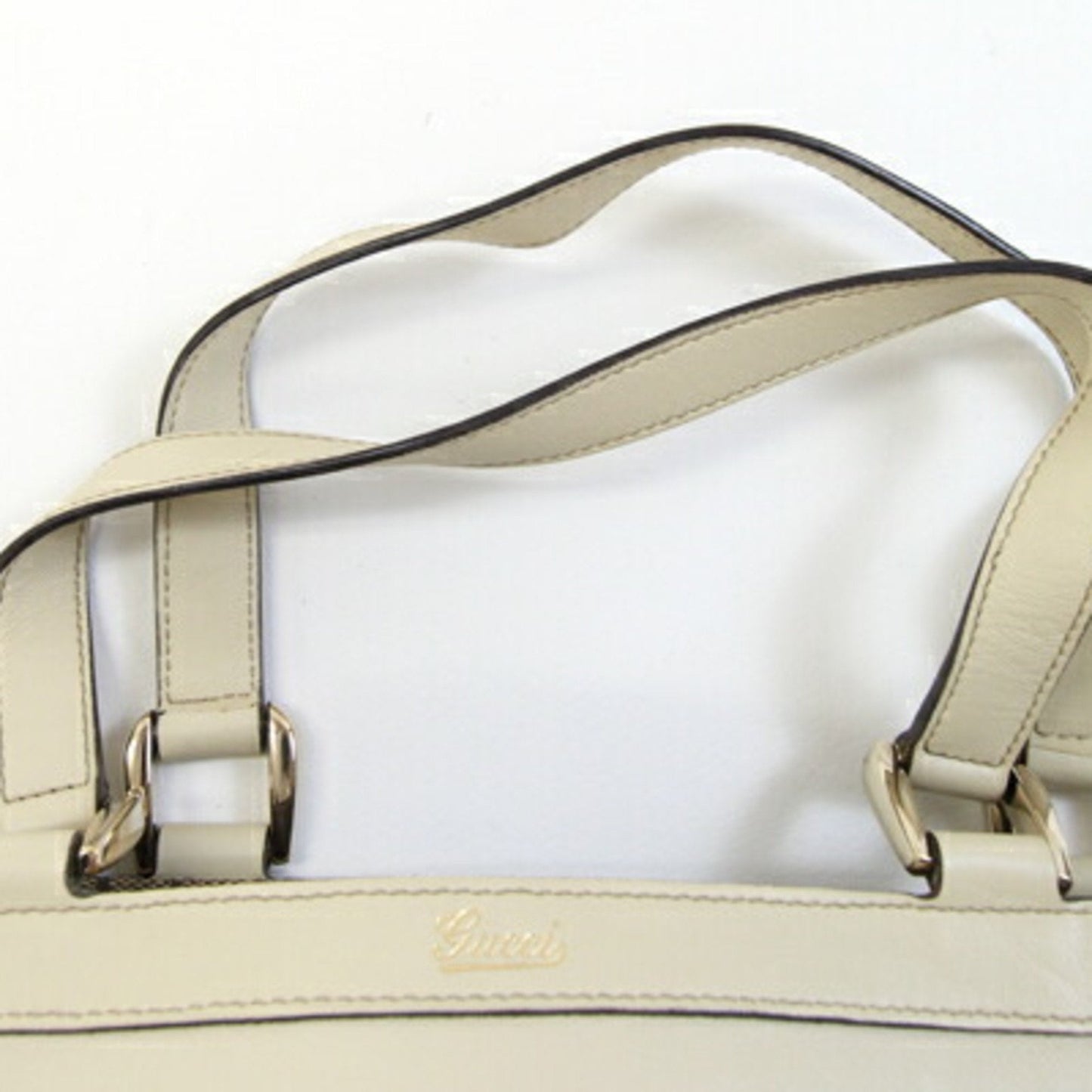 Gucci Abbey Ivory Leather Tote Bag ( )