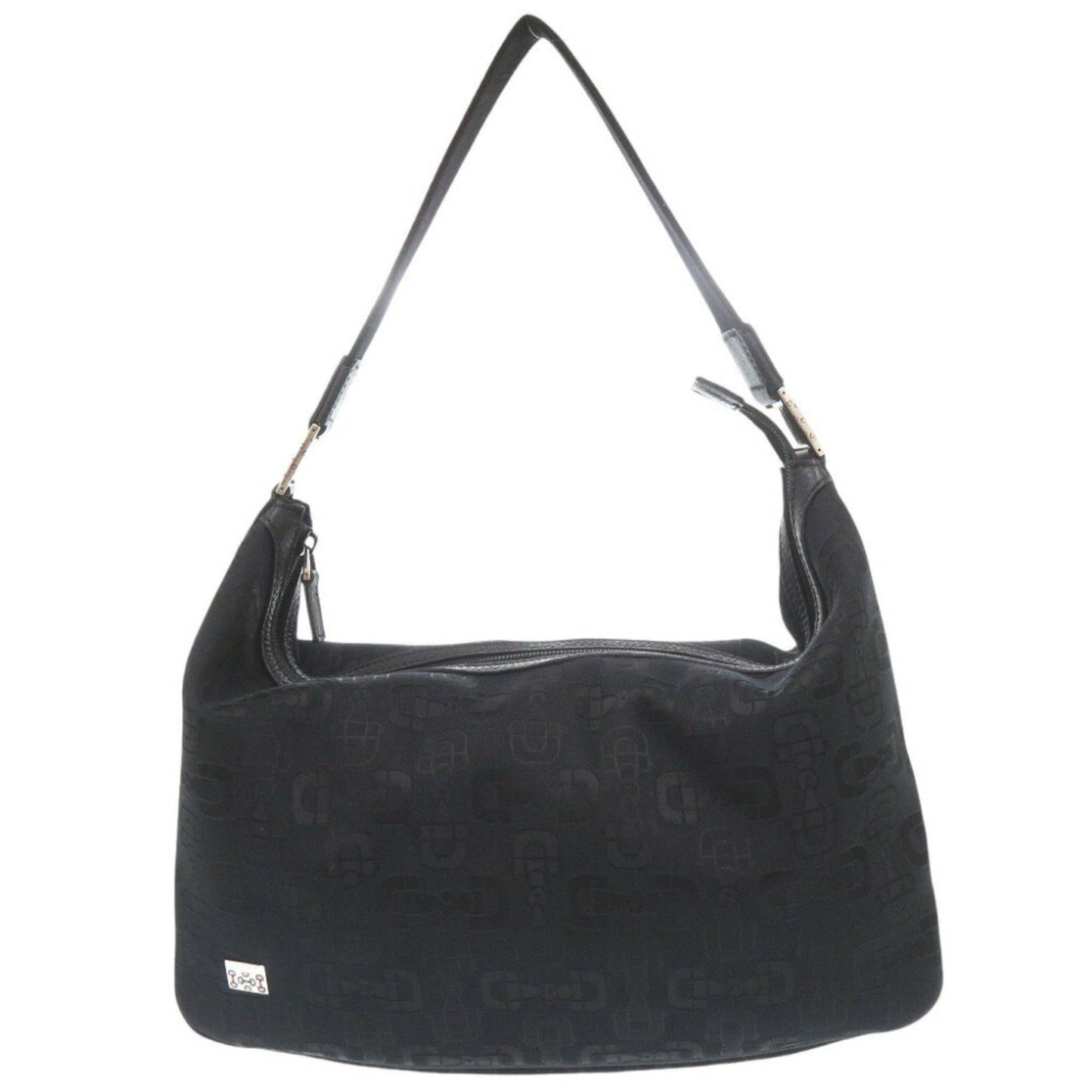 Gucci Horsebit Black Canvas Shoulder Bag ( )