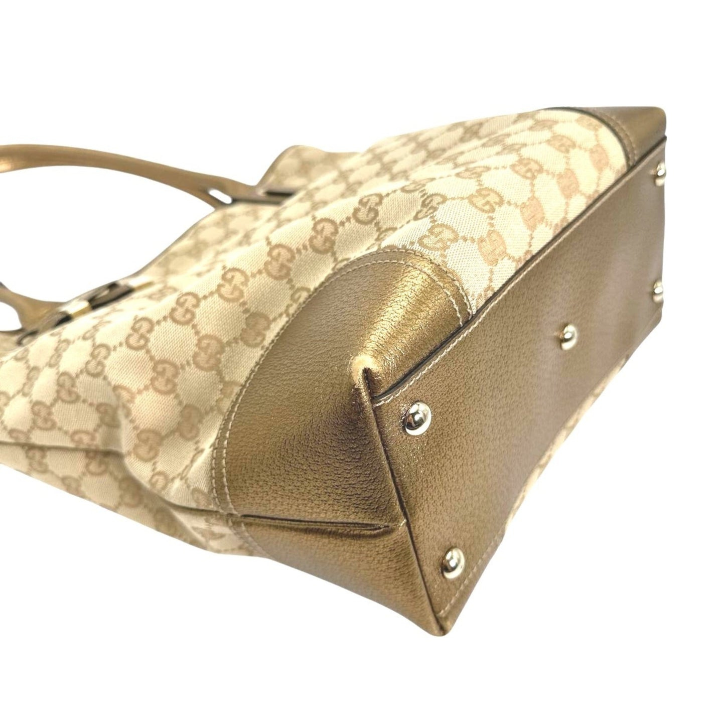 Gucci Beige Gg Canvas Handbag Tote Bag ( )