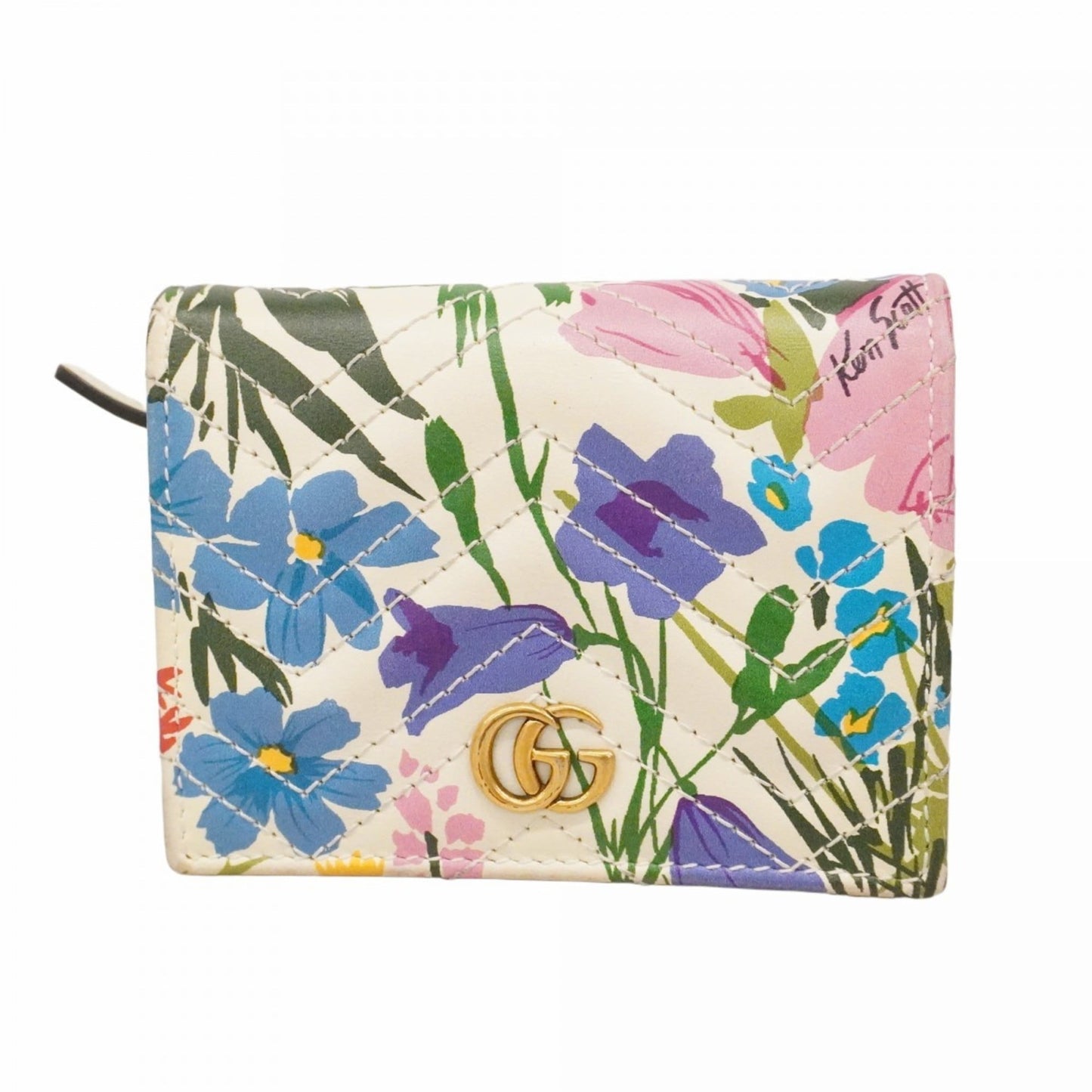 Gucci Multi-Color White Leather Wallet (Bi-Fold) ( )
