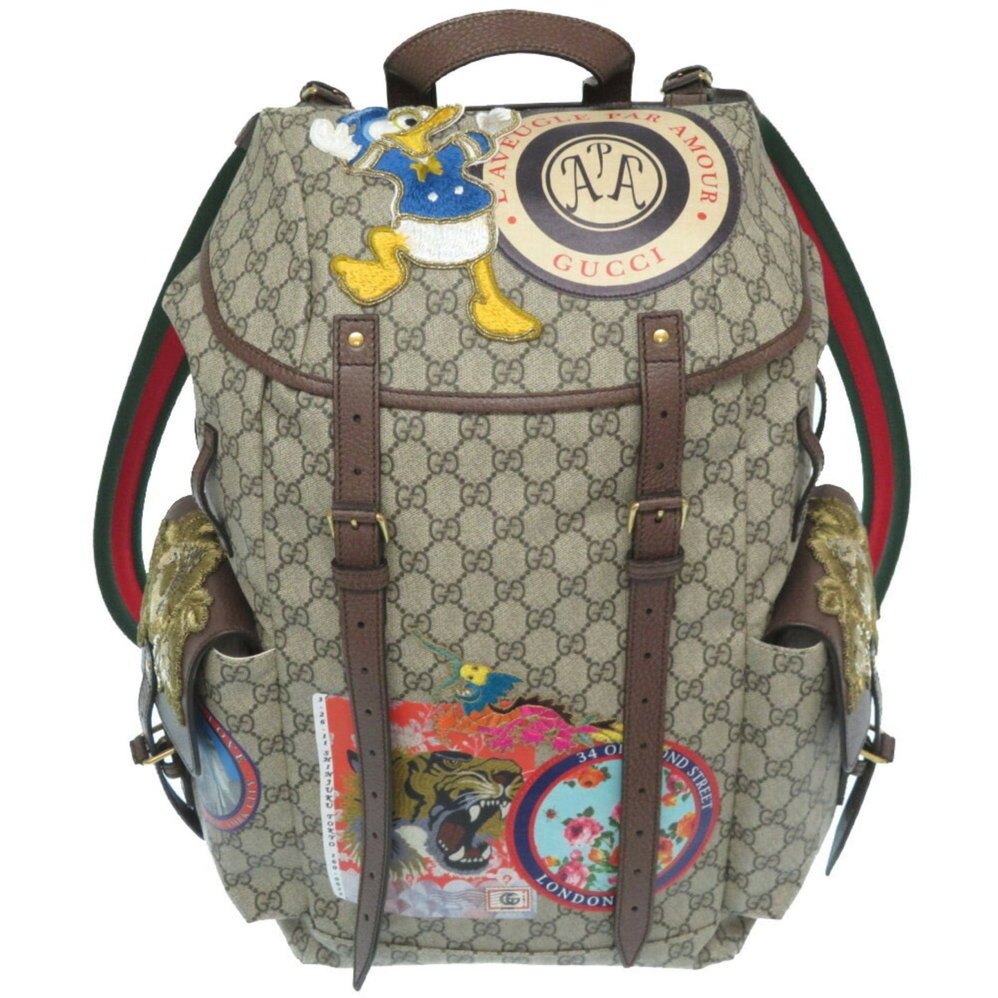 Gucci Disney Collaboration Neo   GG Supreme 460029 Rucksack Daypack Donald Duck Bag