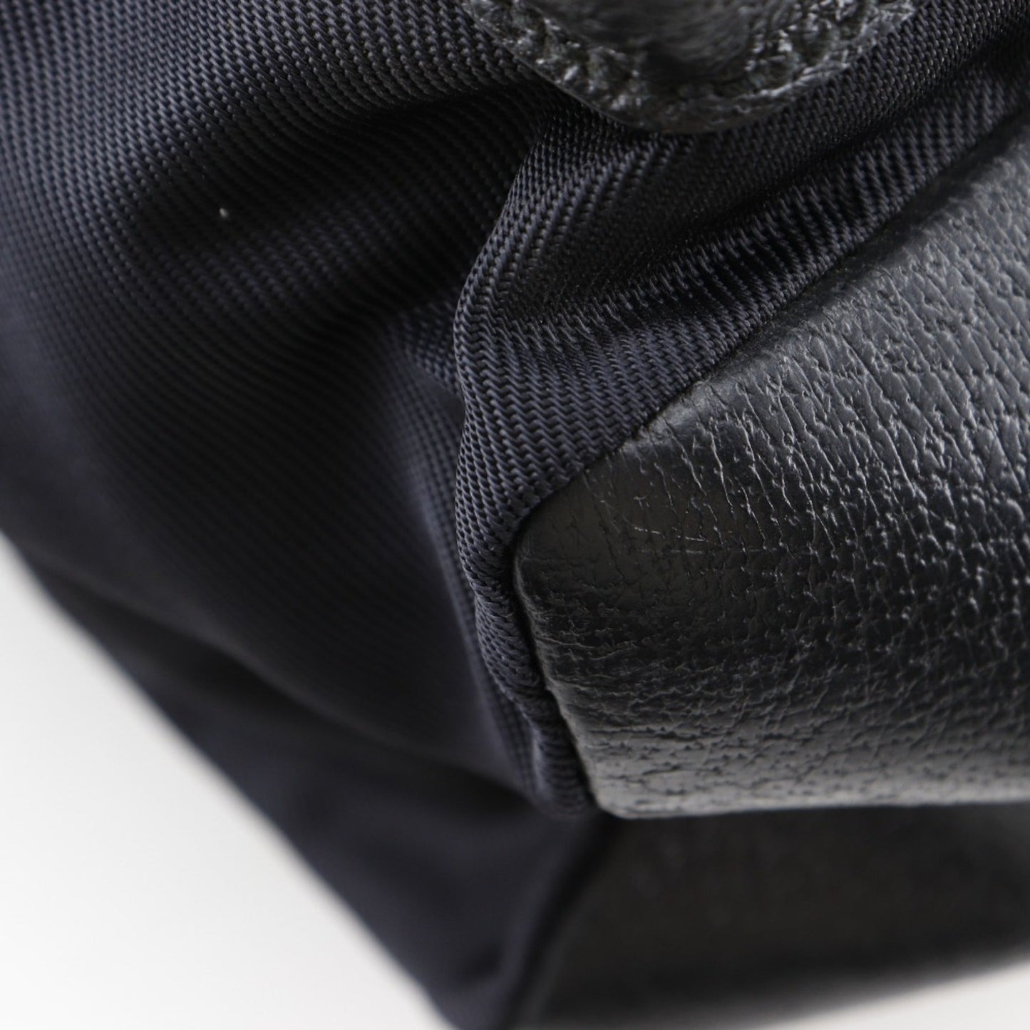 Gucci Black Nylon Canvas Leather Backpack ( )
