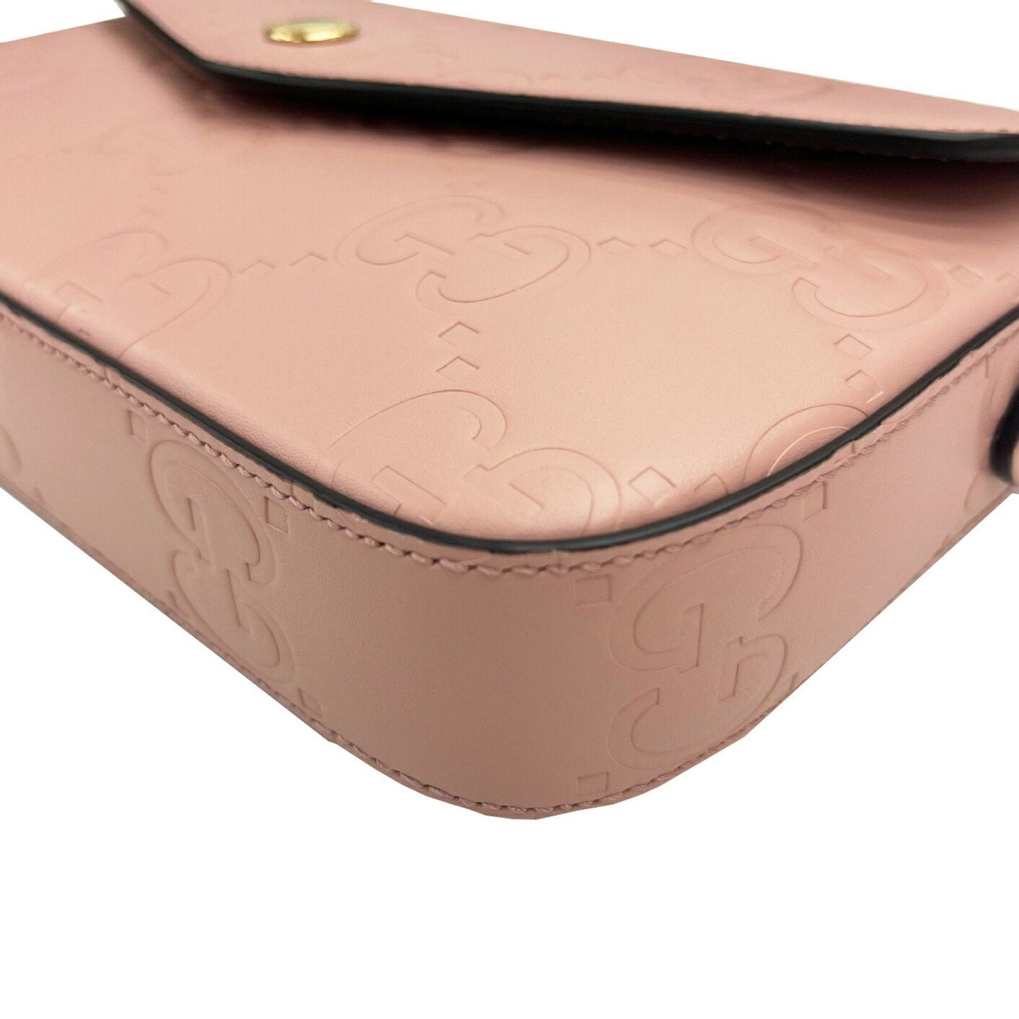 Gucci Pink Gg Leather Shoulder Bag ( )