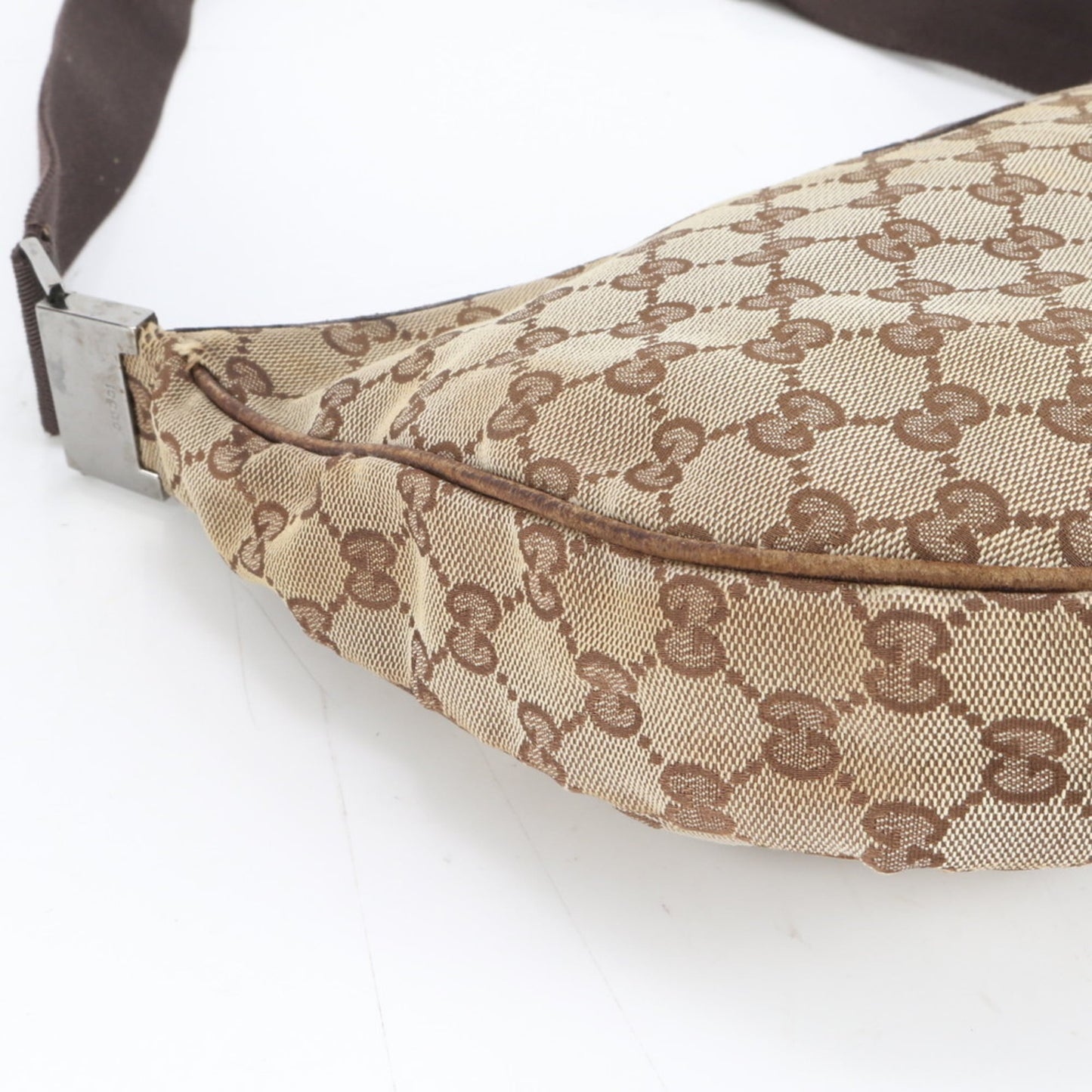 Gucci Gg Canvas Brown Leather Canvas Shoulder Bag ( )