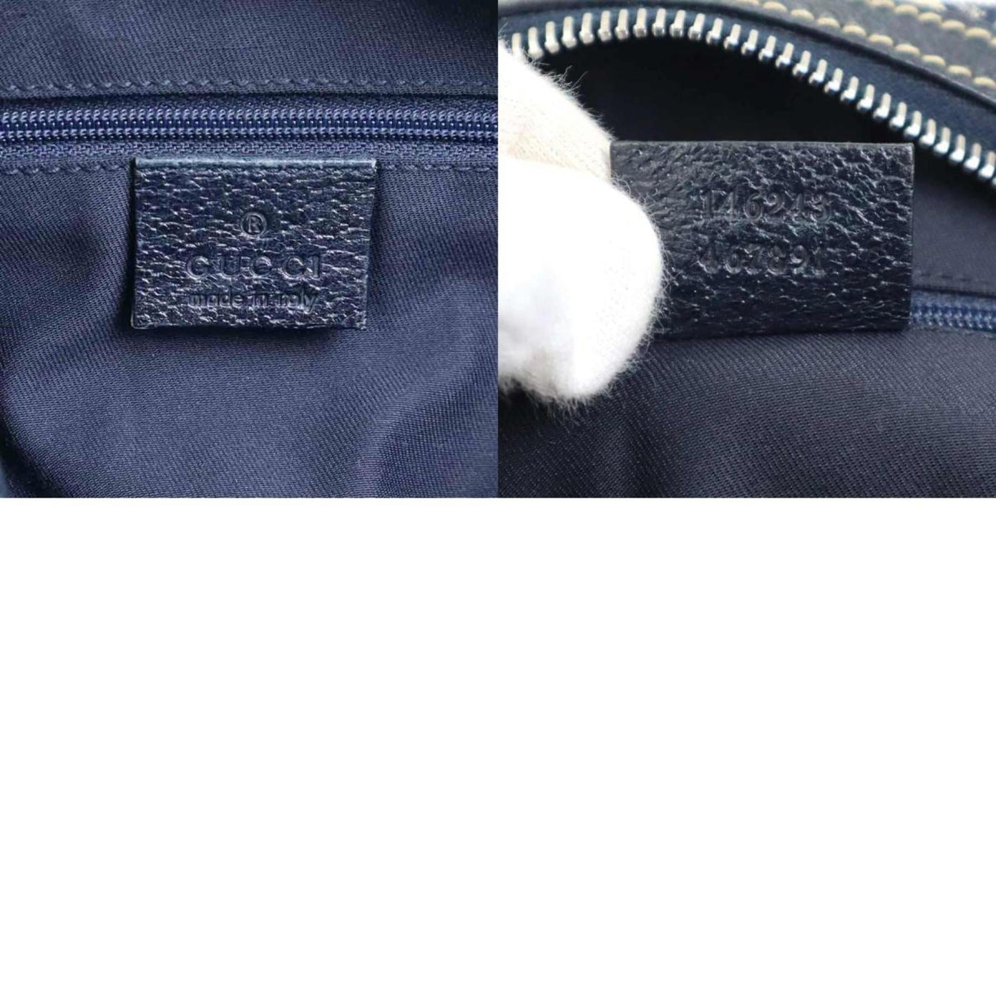 Gucci Beige Navy Red Color Gg Canvas Shoulder Bag ( )