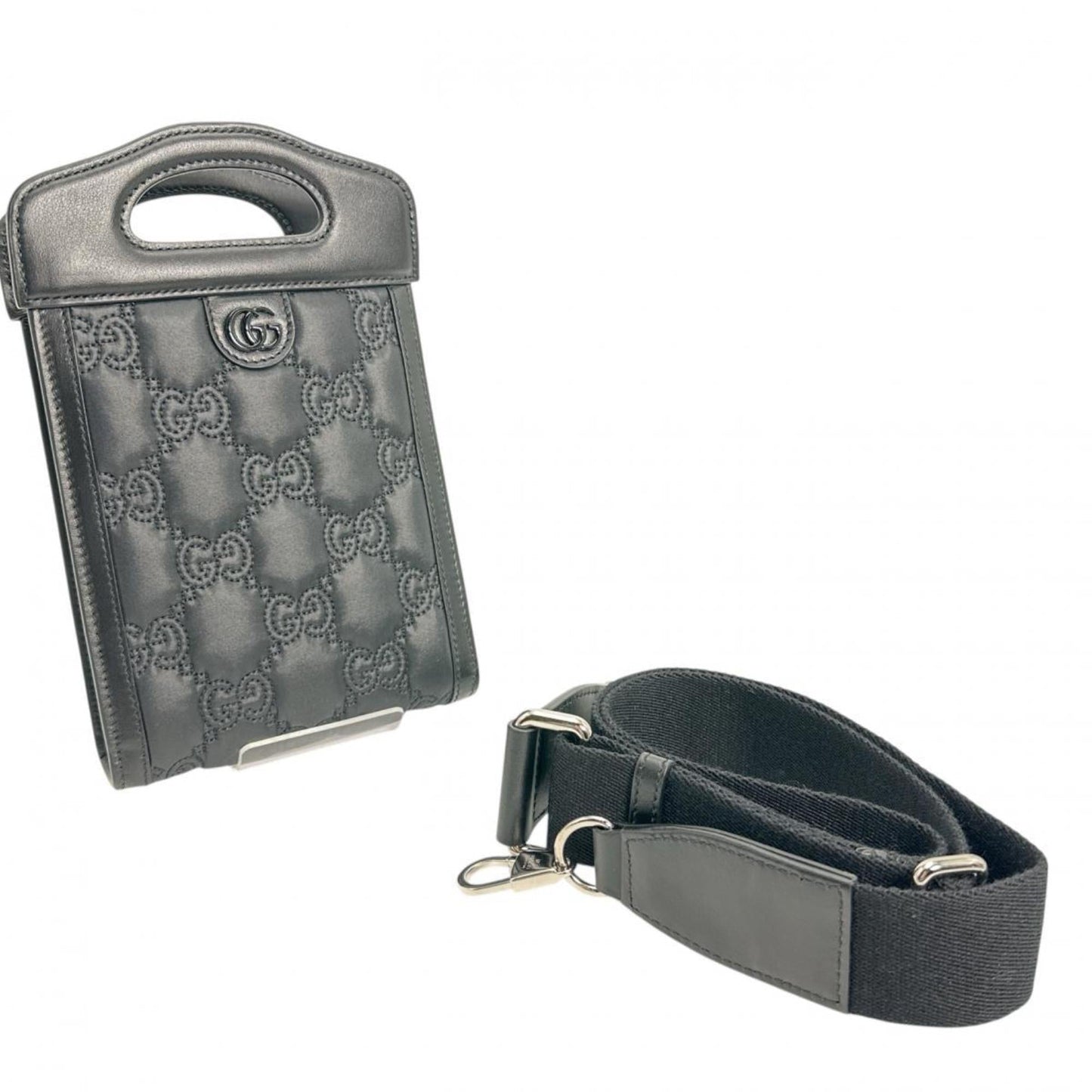 Gucci Black Nylon Leather Shoulder Bag ( )