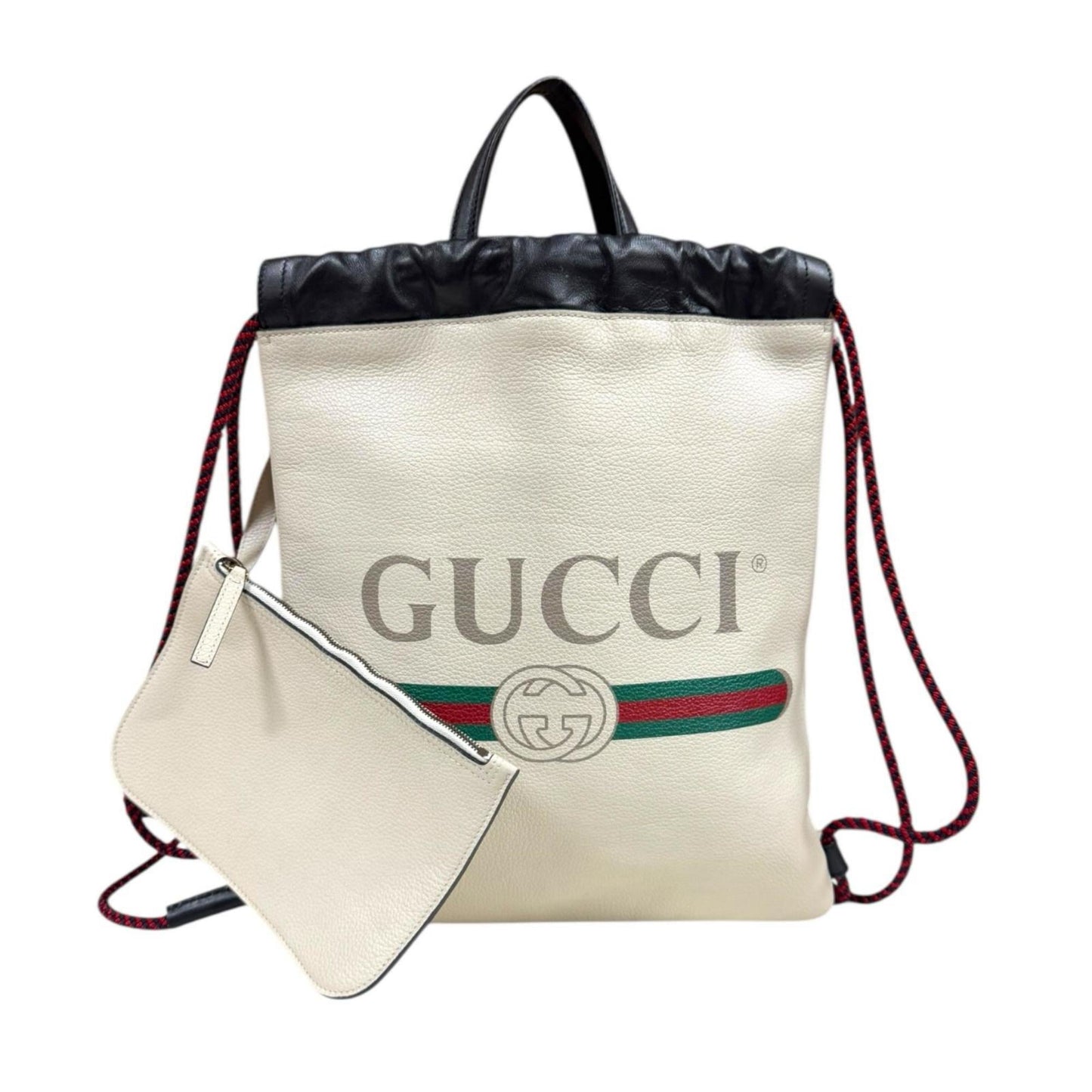Gucci White Leather Backpack Basket ( )