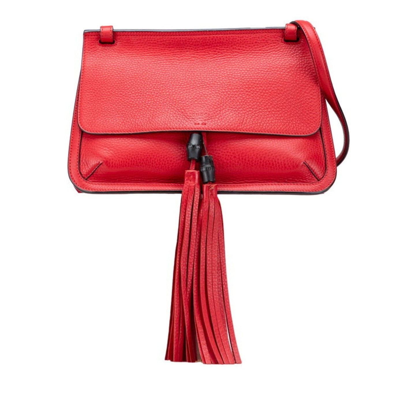 Gucci Bamboo Red Color Leather Shoulder Bag ( )