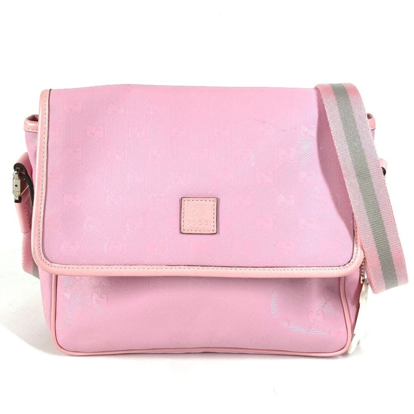 Gucci Gg Imprimé Pink Gg Imprimé Leather Messenger Bag Shoulder Bag ( )