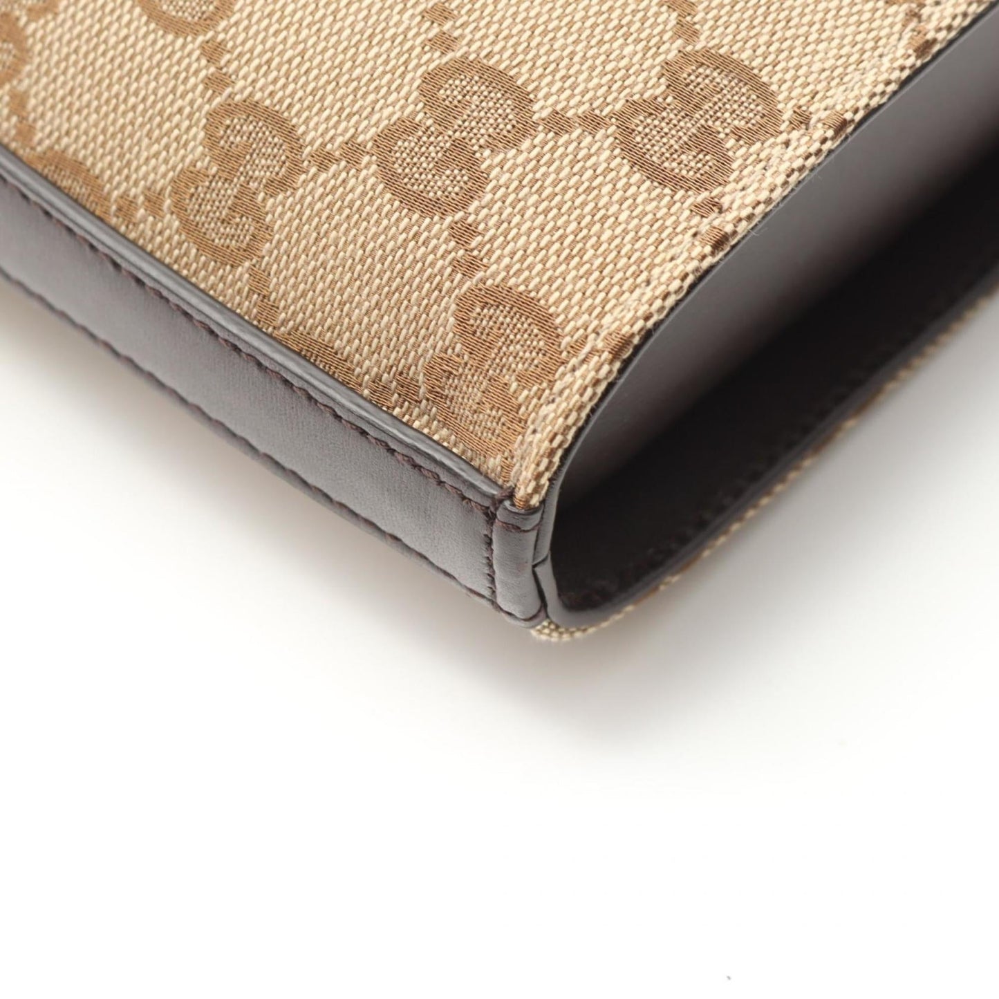 Gucci Beige Brown Canvas Leather Shoulder Bag ( )