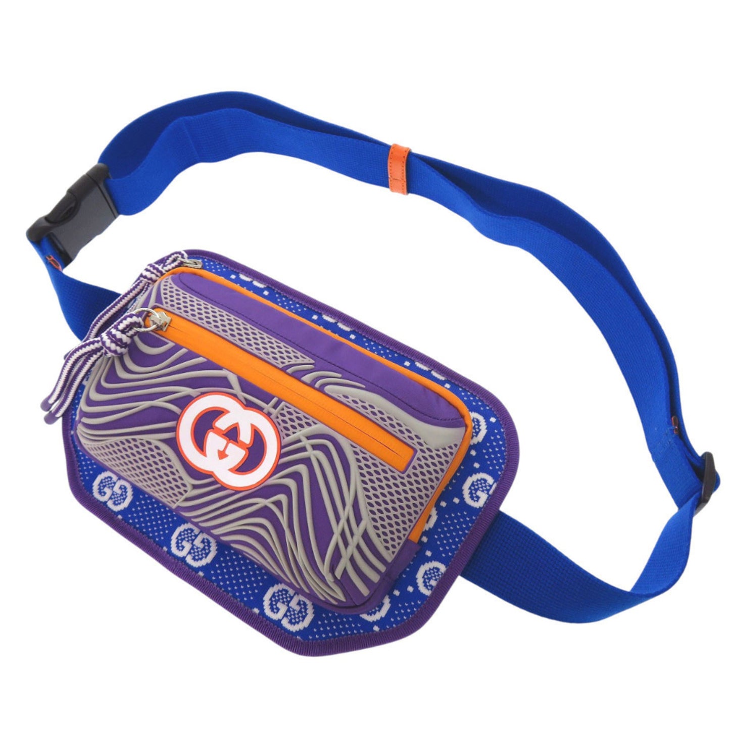 Gucci Blue Orange Purple Nylon Rubber Fanny Pack ( )