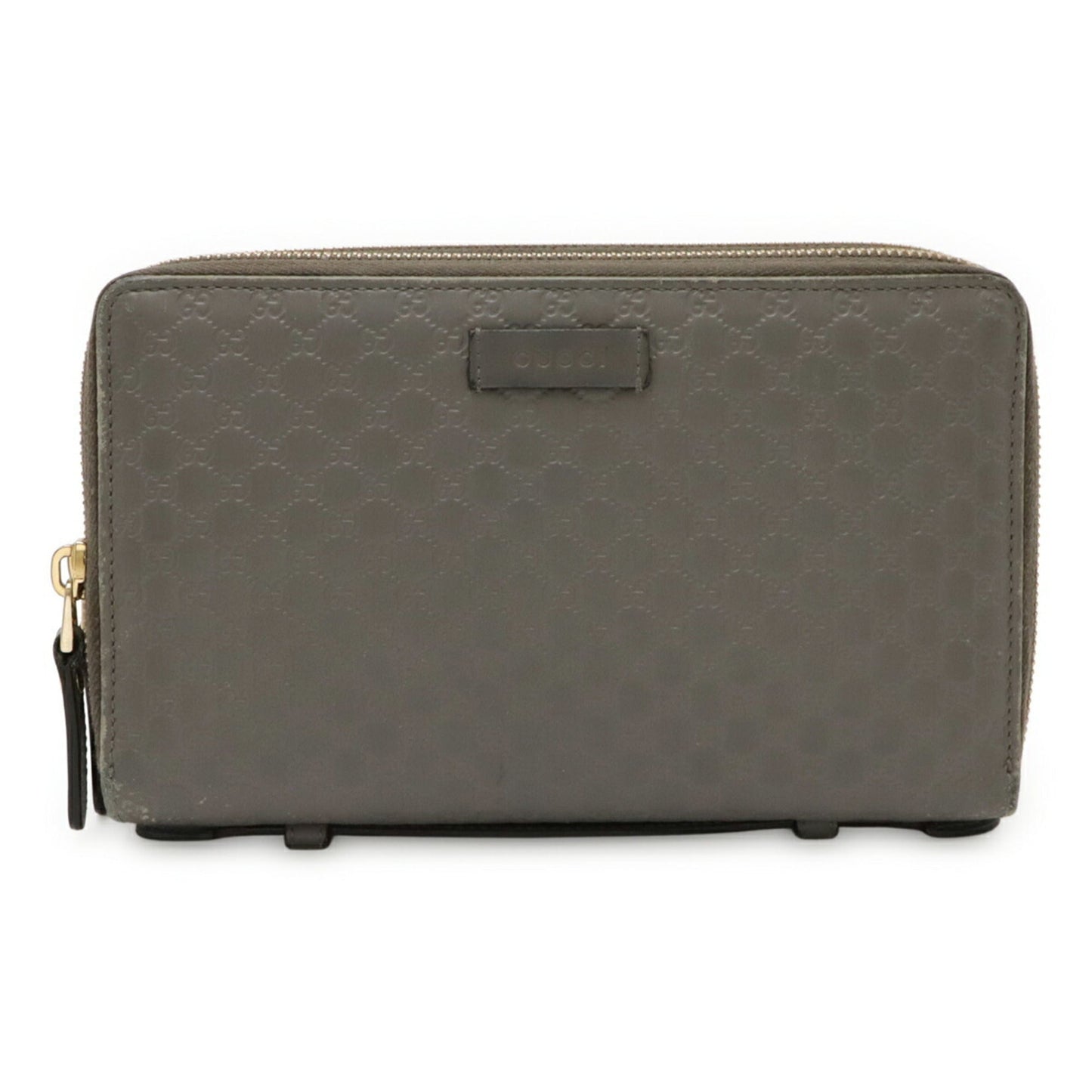 Gucci Gray Micro Gg Leather Long Wallet (Bi-Fold) ( )