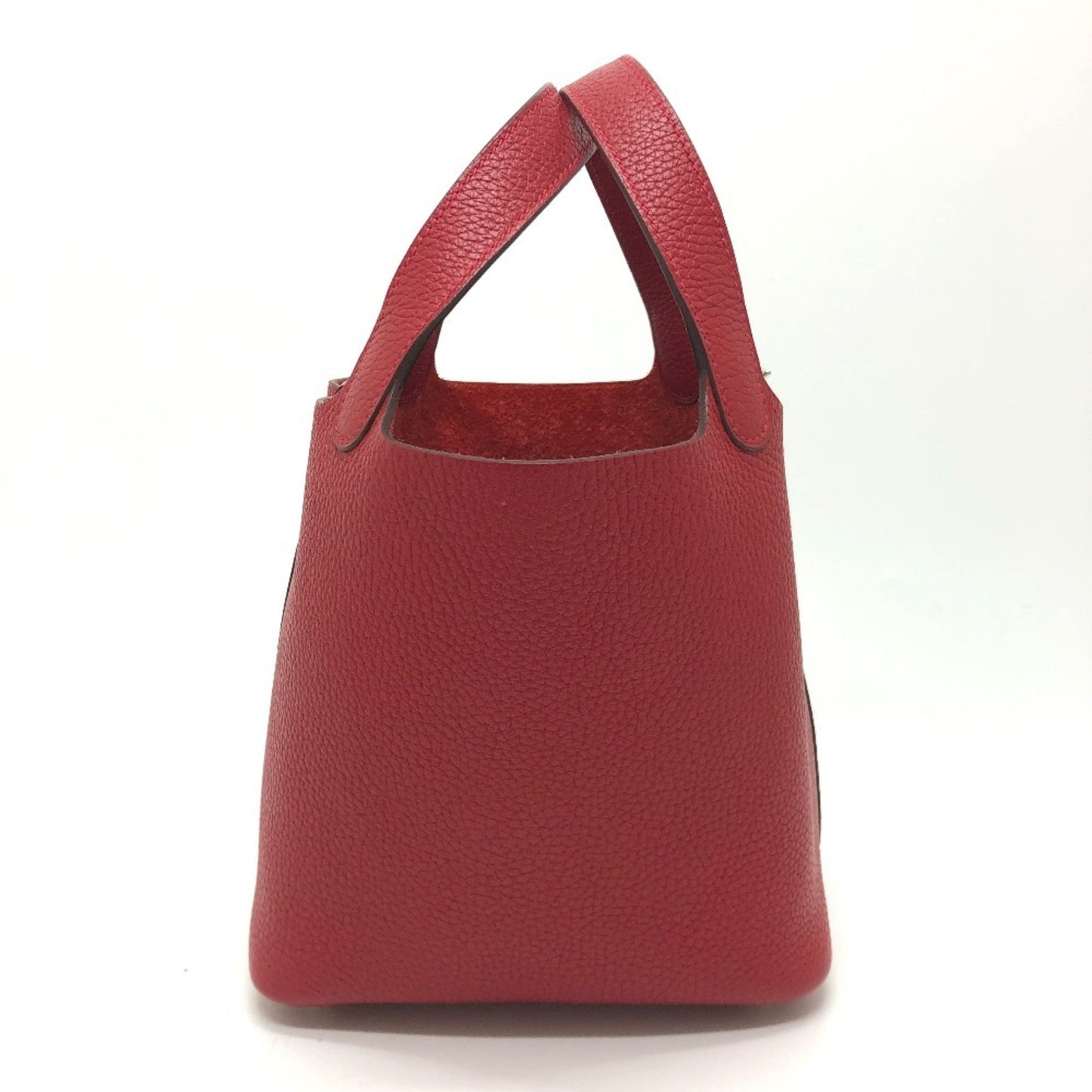 Hermes Picotin Red Color Rouge Casaque Taurillon Clemence Leather Handbag ( )