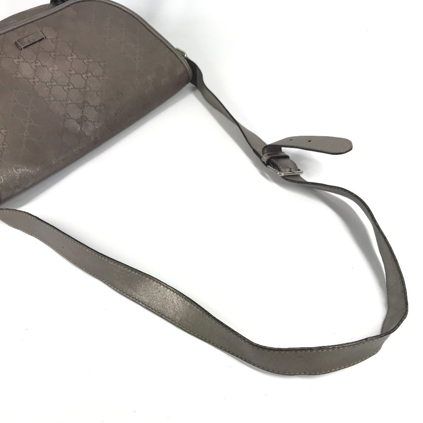 Gucci Metallic Gg Imprimé Leather Messenger Bag Shoulder Bag ( )