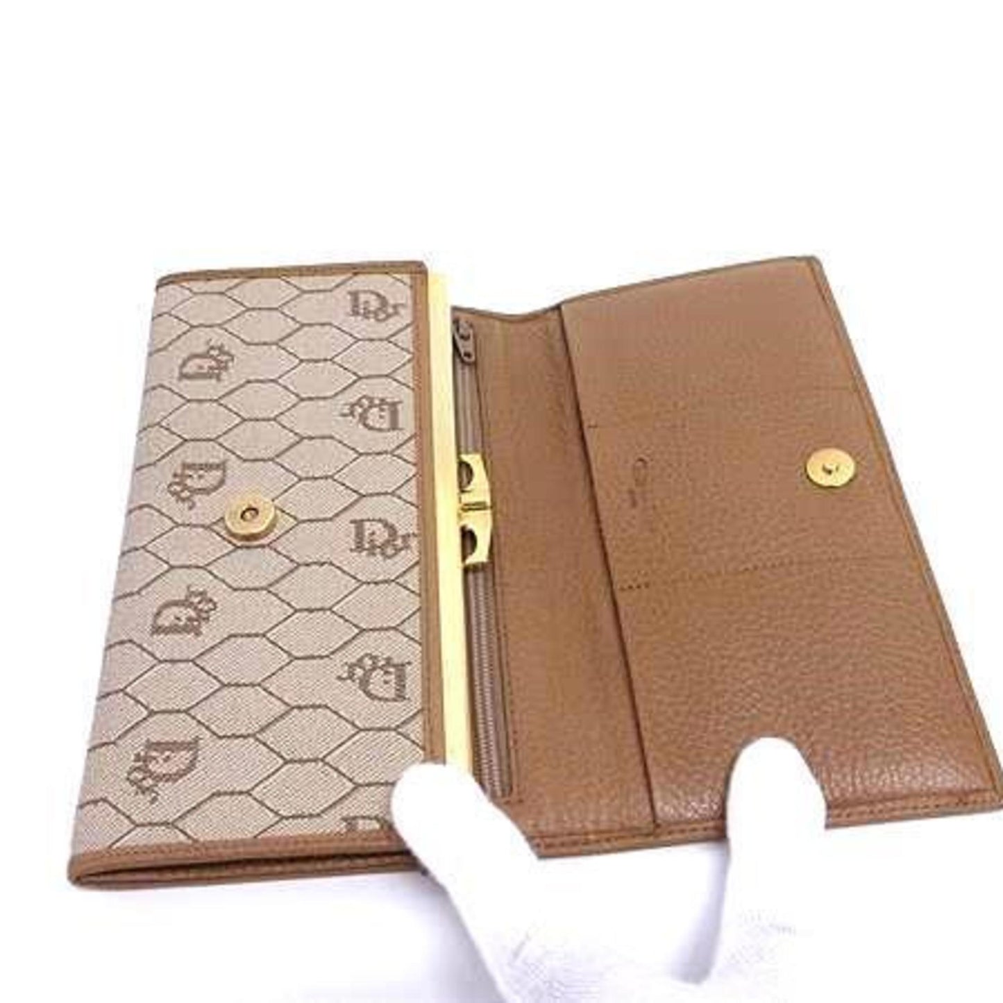 Christian Dior Beige Beige Brown Brown Pvc Leather Coin Purse/Coin Case ()