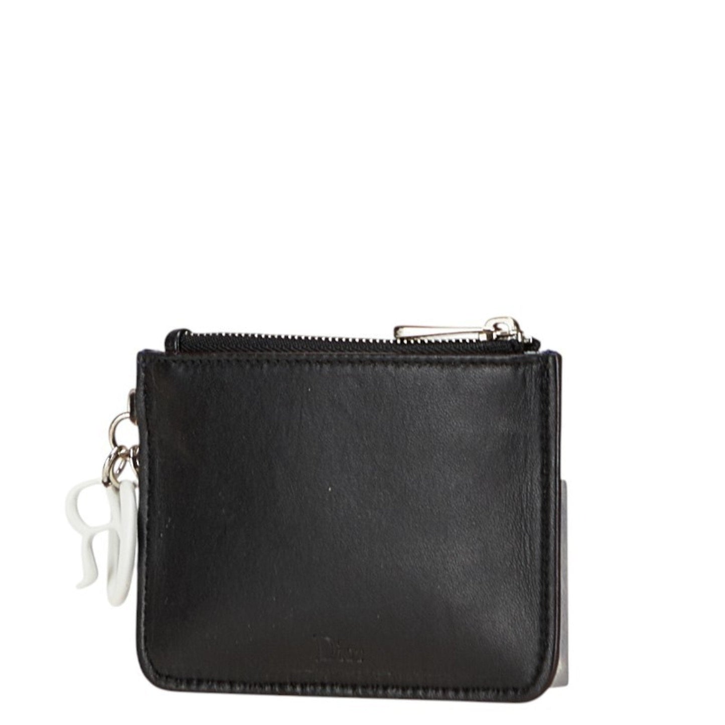 Christian Dior Black Blue Leather Coin Purse/Coin Case ()